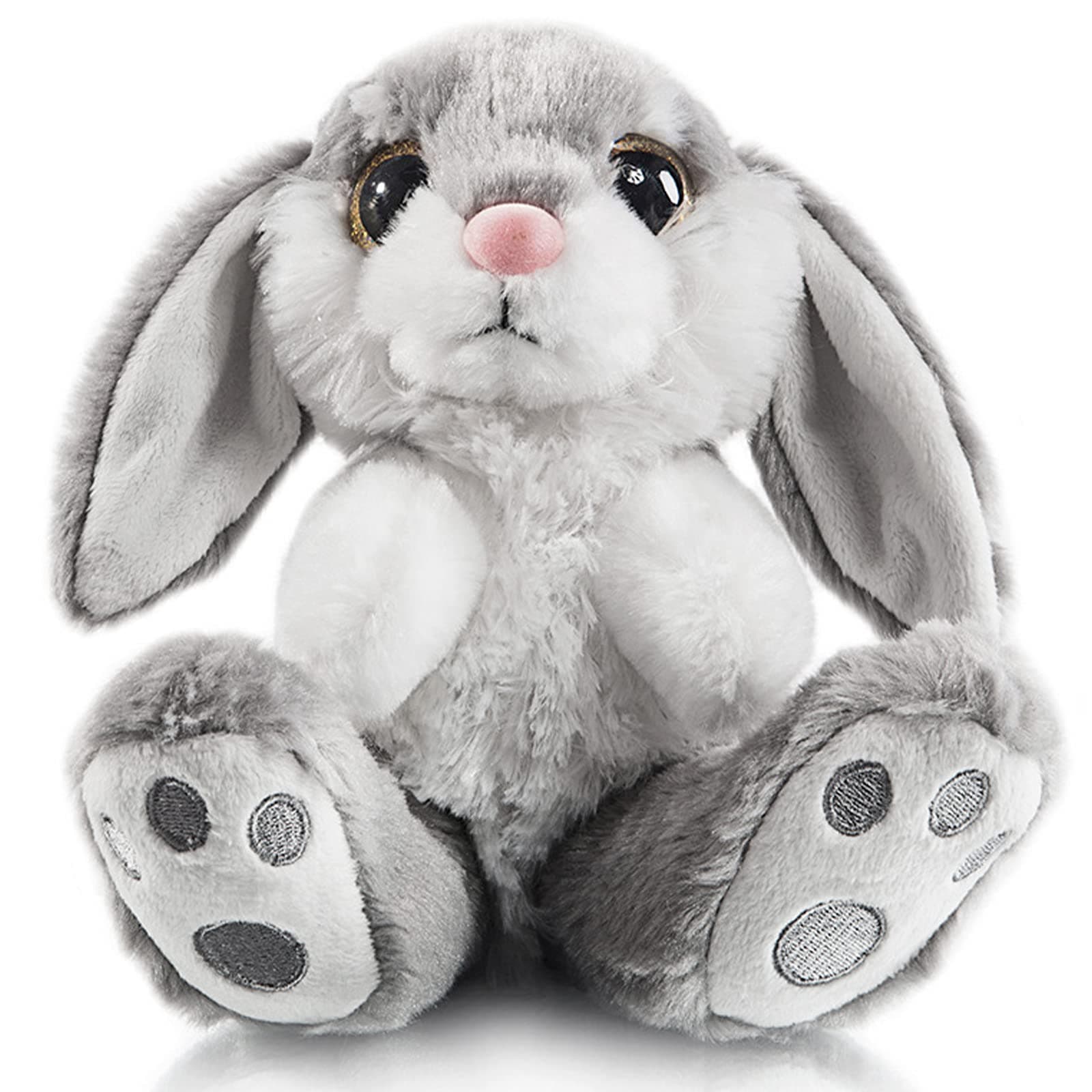 My OLi Easter Bunny Stuffed Animal 8.5in Plush Easter Rabbits Stuffed Animals with Floppy Ear Bedtime Friend Soft Toy Gifts for Kids Girls Boys, Gray