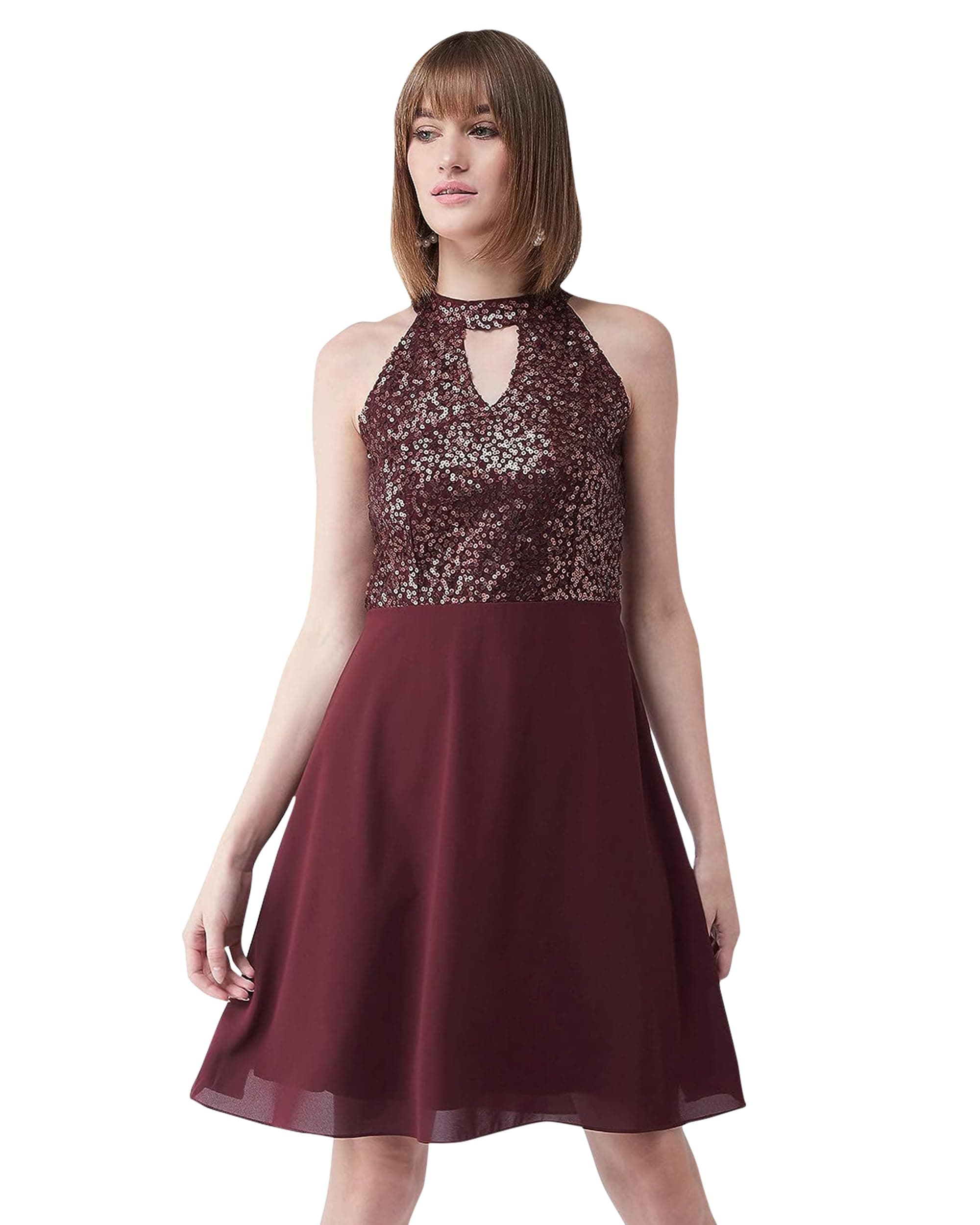 I ENTERPRISE Solid Red Dress AK/MA467*S