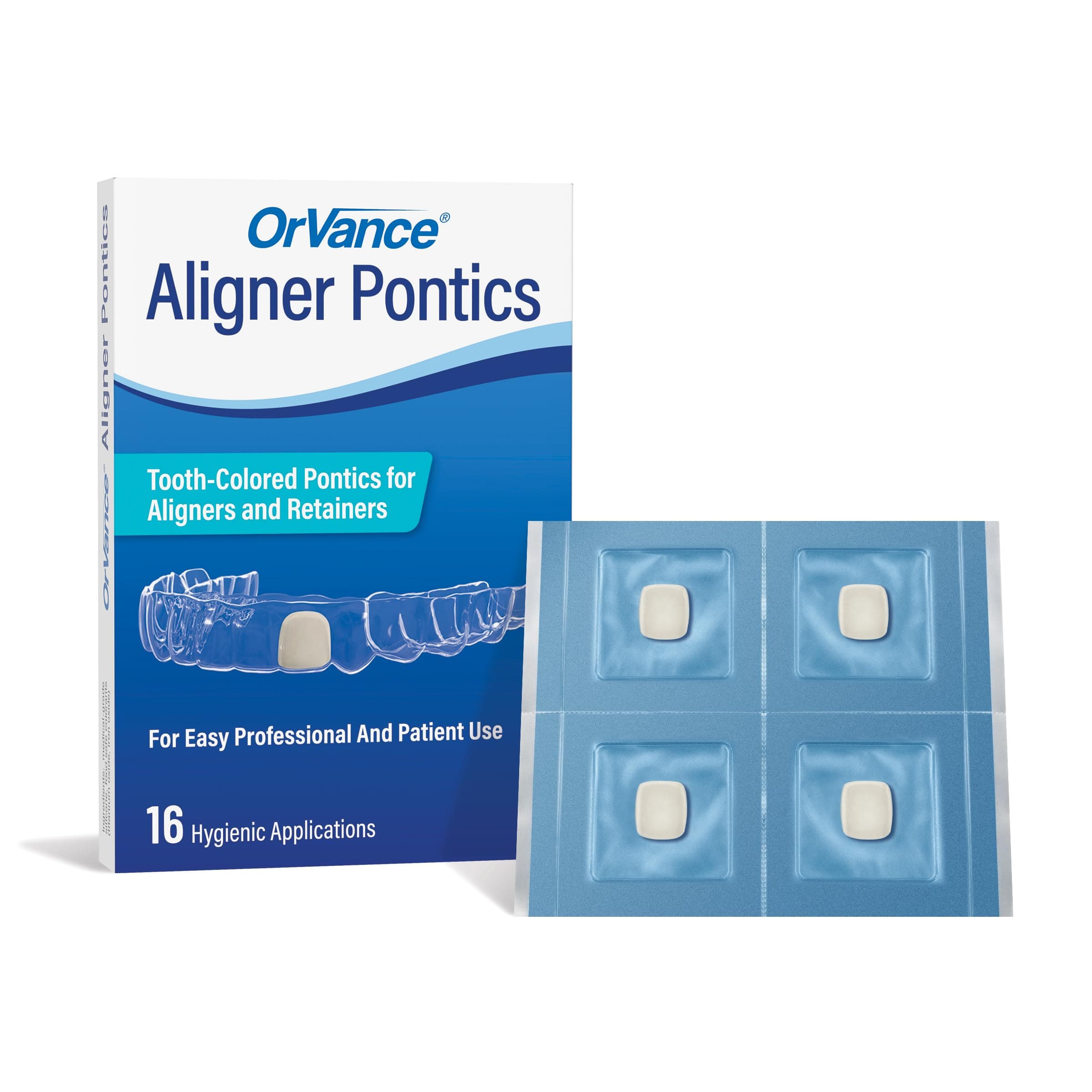 Aligner Pontics | Temporary Tooth Replacement for Aligner Trays and Retainers During Orthodontic Treatment (16 Pieces)