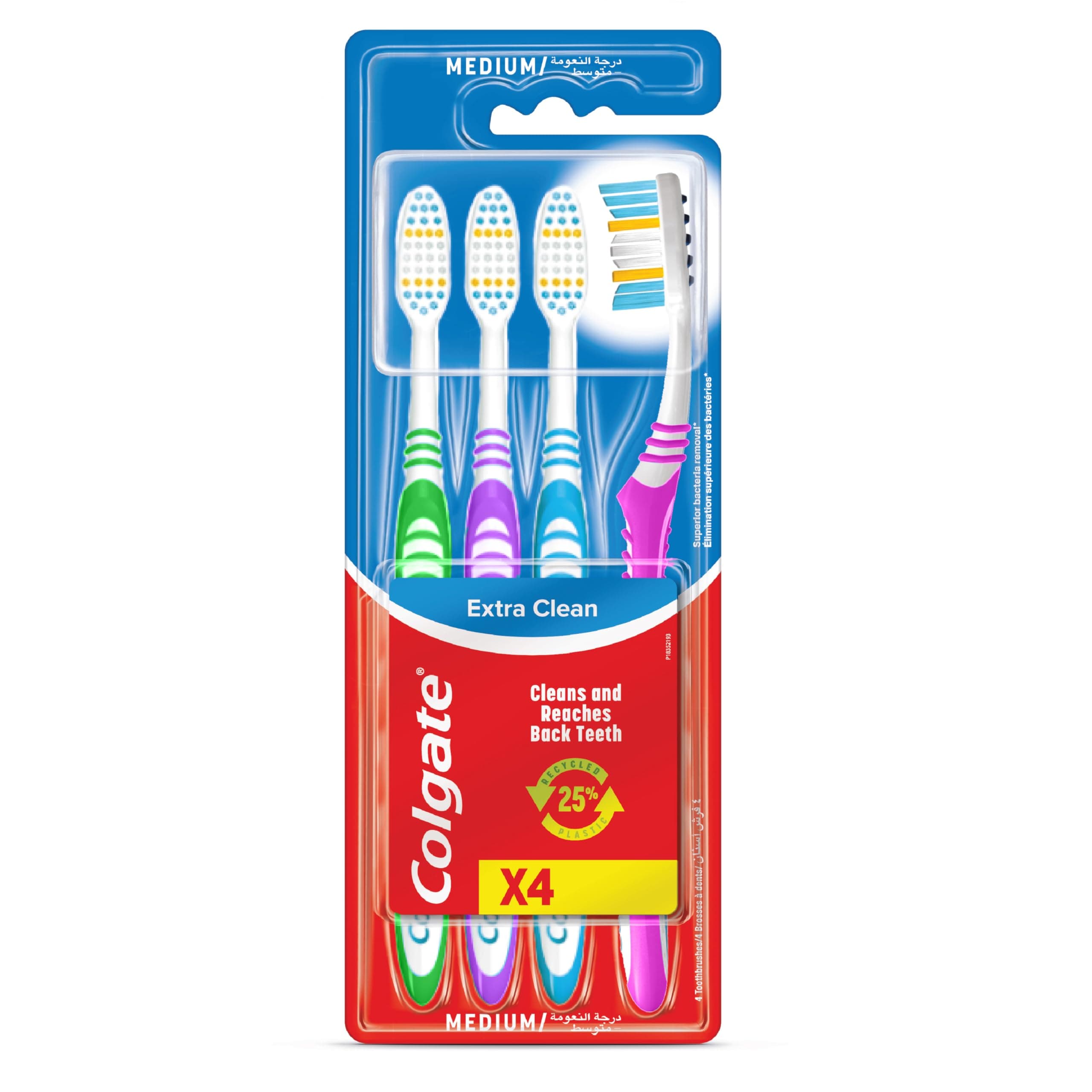 Colgate Extra Clean - Toothbrushes - Medium-Sized, 4 units