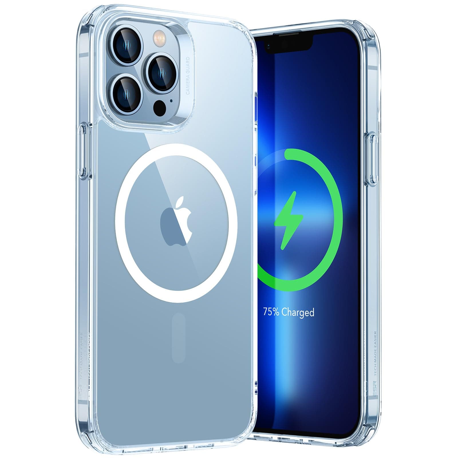 ESR Hybrid Case with HaloLock, Compatible with iPhone 13 Pro Max, Magnetic Wireless Charging, Military-Grade Protection, Scratch-Resistant Back, Classic Series, Clear