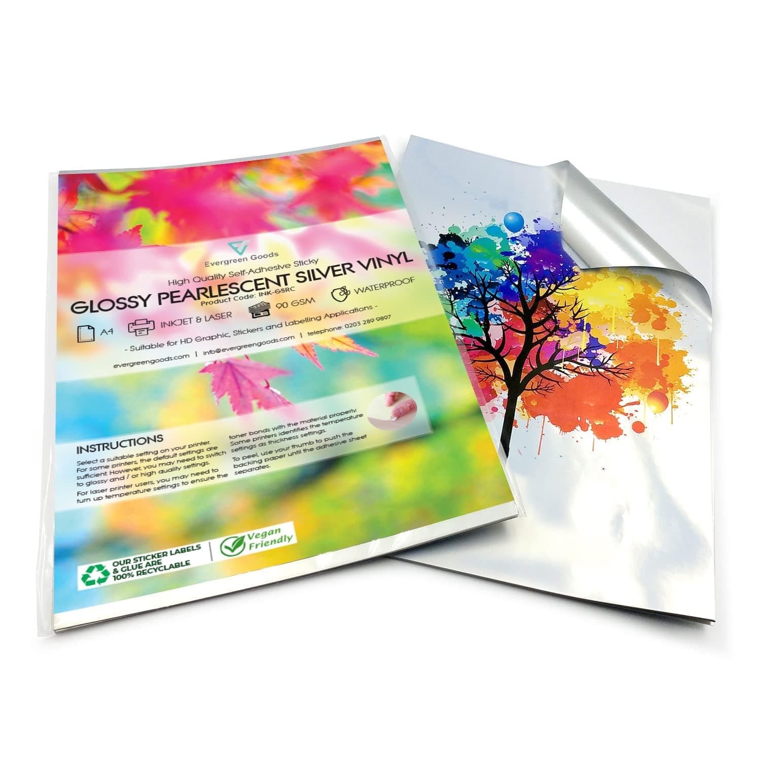 Self Adhesive Glossy Silver Vinyl