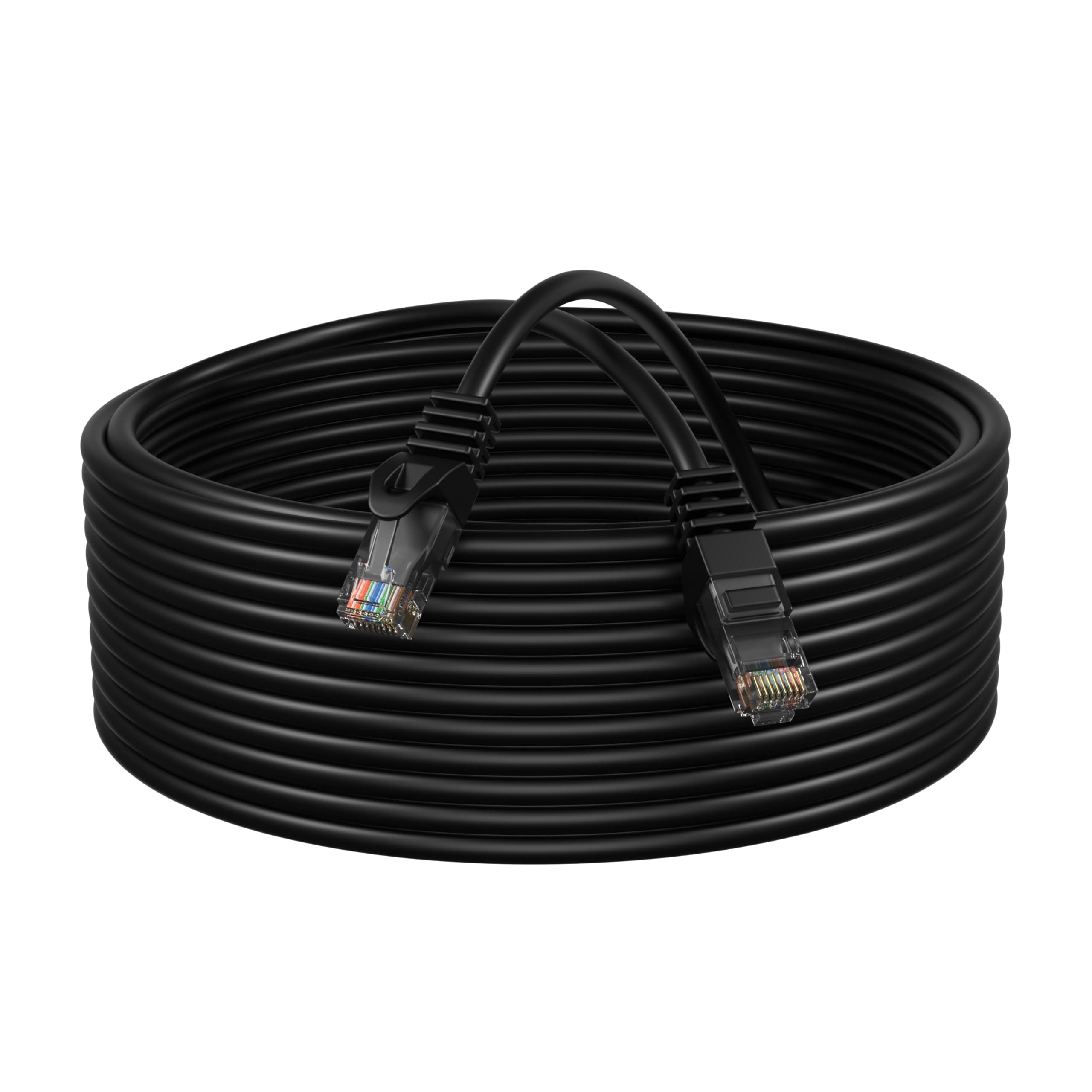 Cables Direct Online Cat5e 200FT Network Ethernet Patch Cable, 350Mhz Internet Wire, Backwards Compatible with Cat5, for PC, Modem, Router, Consoles for Home and Office, Black