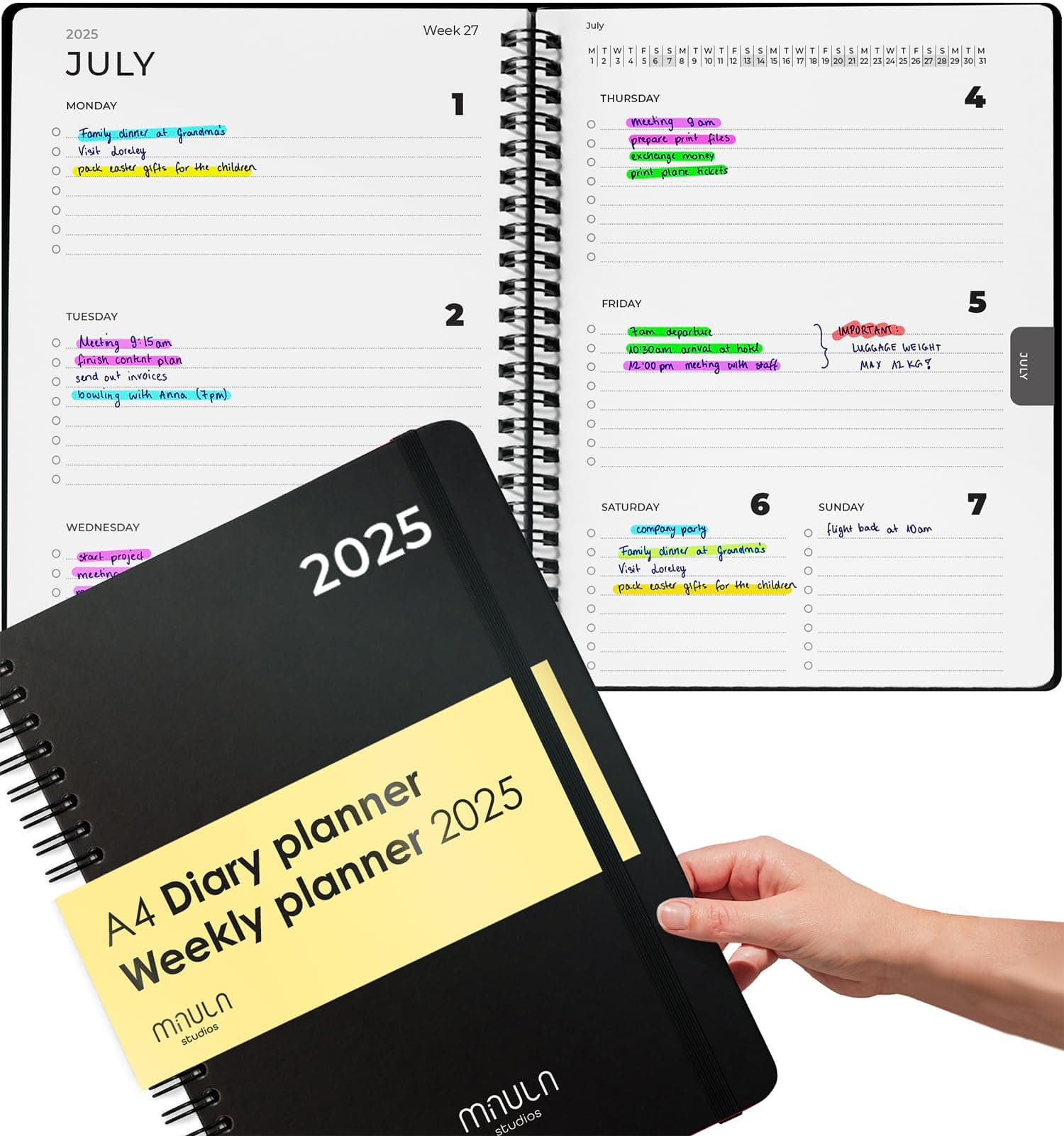 A4 Diary 2025 - Appointment Planner 2025 - Big Work Diary 2025 A4 January to December 2025 - For more organisation - Weekly Planner 2025 - Academic Diary 2025 - Minimalist Planner Calendar 2025