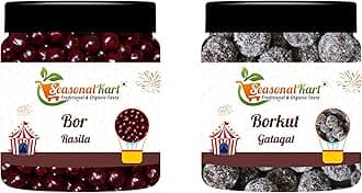SEASONAL KART Combo Bor Rasila & Borkut Gatagat I Sweet & Sour I Juicy Bor I Chatpati mini Churan Goli I Assorted bittersweet 200 Grams Each | Total 400 Grams
