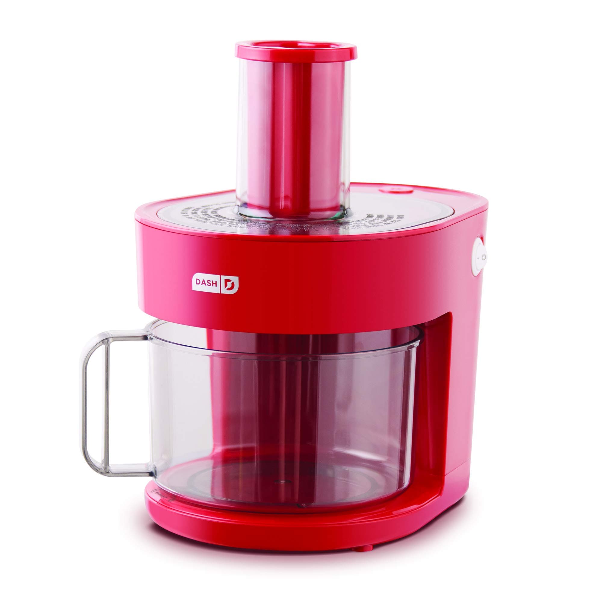 Dash D7FP300RMRD 7 in 1 Food Processor Prep Master Vegetable Chopper, Spiralizer, Slicer, Shredder + Dicer with Stainless Steel Blades for Onions, Tomatoes, Carrots, Zoodles & More, 1.5 L, Red