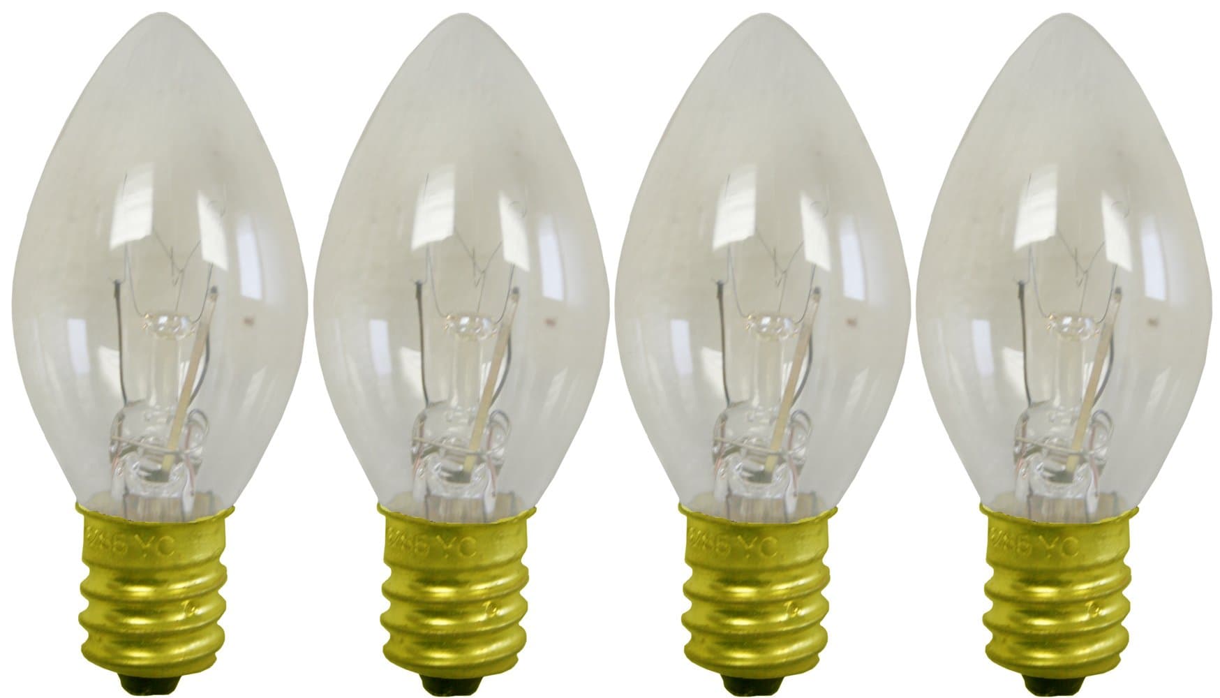 C-7 Clear Transparent Replacement Bulbs for Twinkle or Blinking Lights