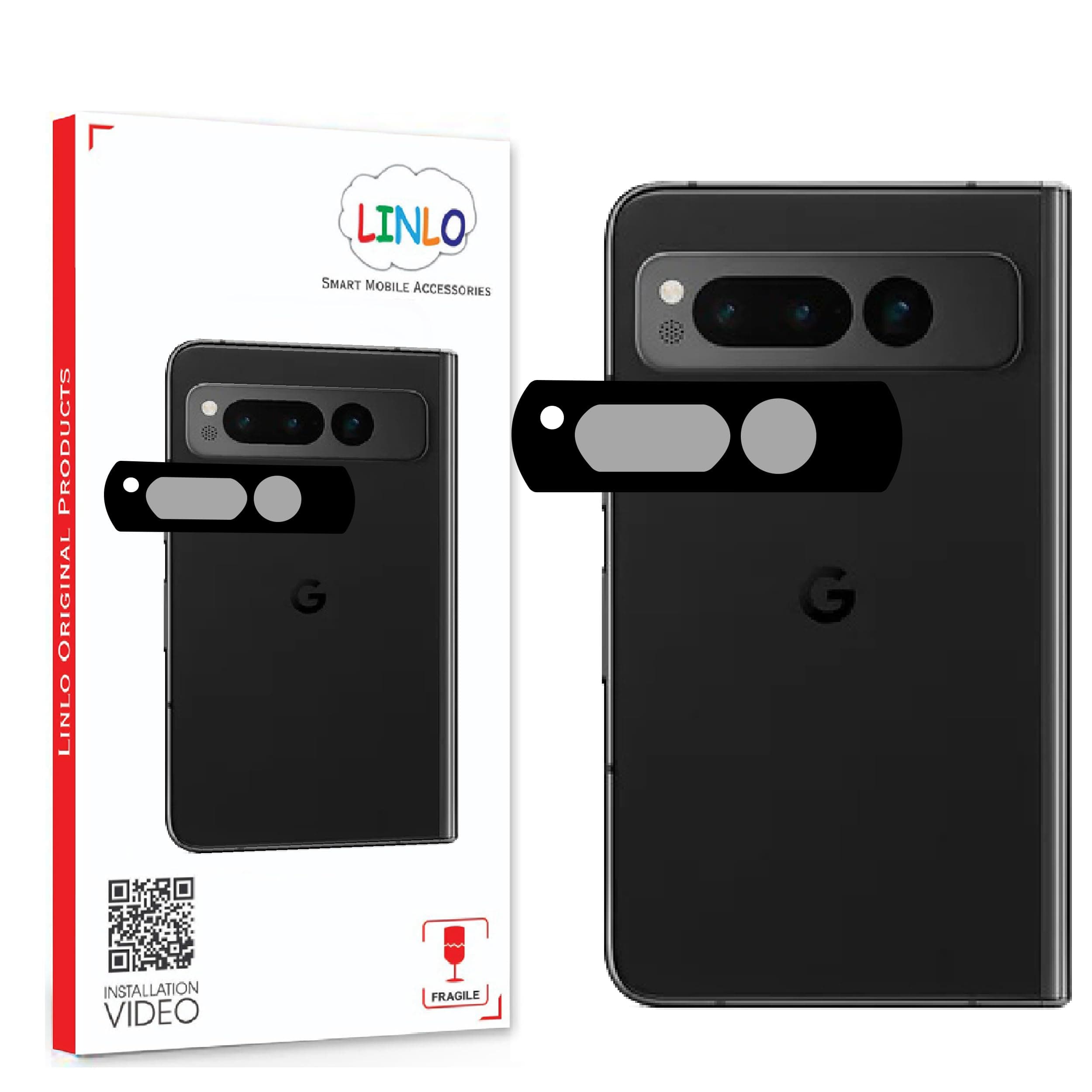 Back Camera Tempered Glass Lens Protector Compatible for Google Pixel Fold with Edge to Edge Coverage and Easy Installation Kit, Pack of 1