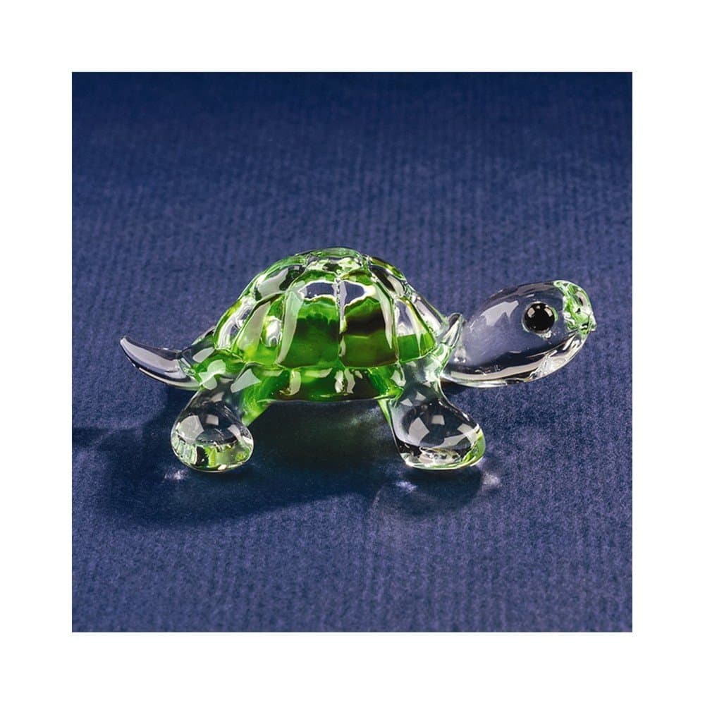 Green Turtle Glass Figurine