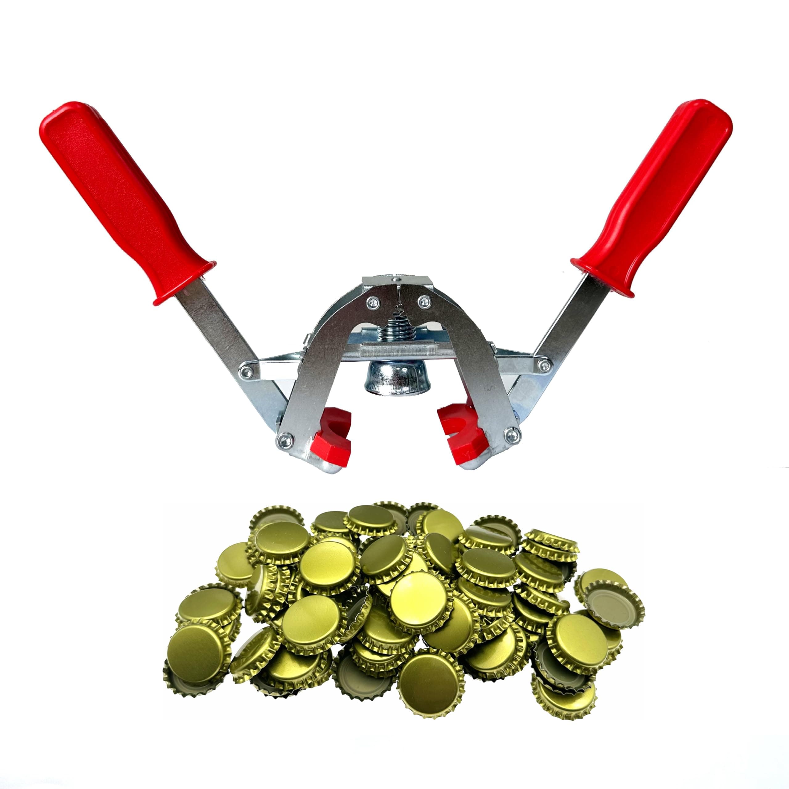 Manual Beer Bottle Capper Tool with 150 count Beer Bottle Caps,26mm Beer Corking Machine for Home Brewing（Crown Cap WN005）