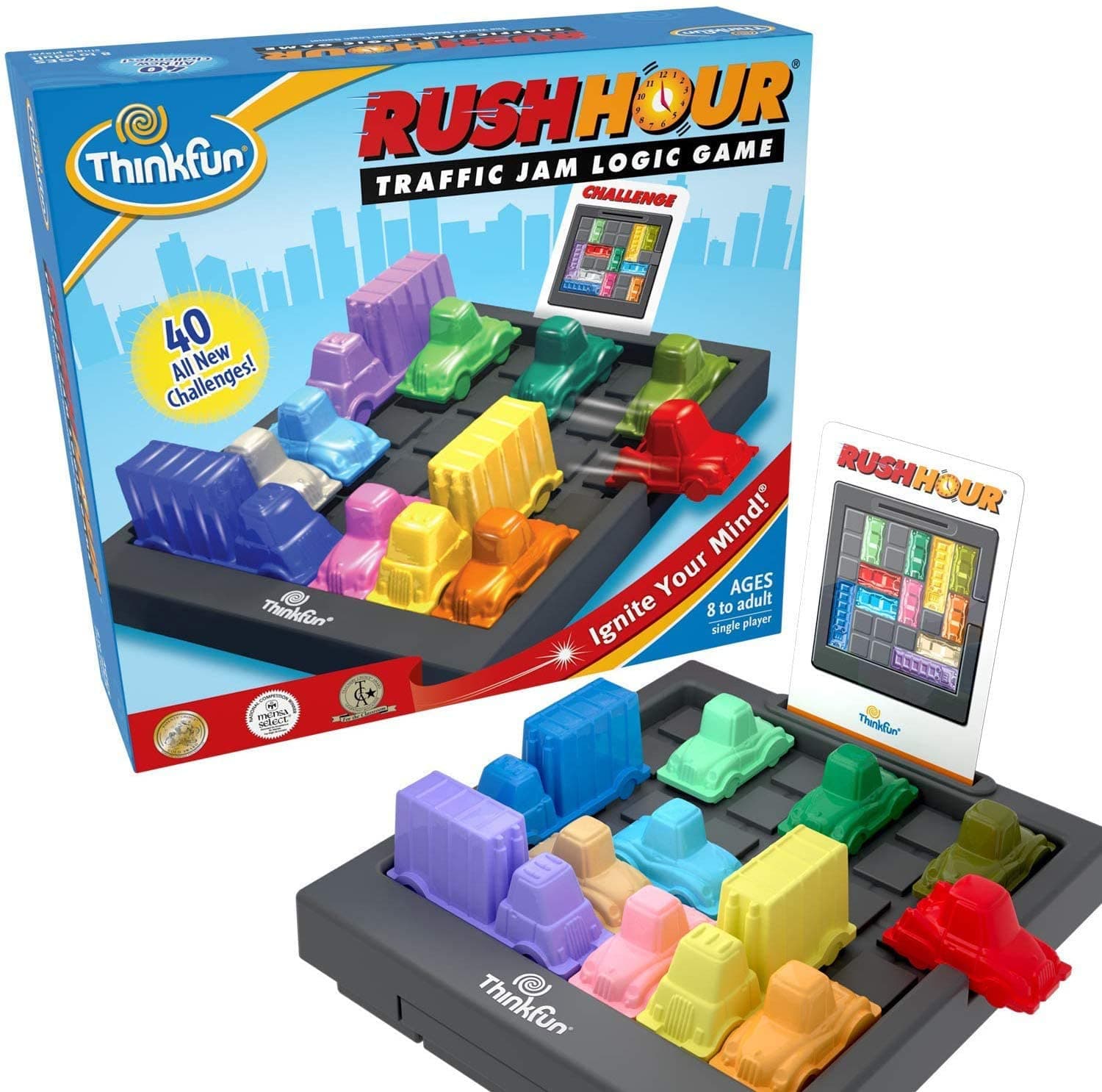 ThinkFun Rush Hour - Traffic Jam Logic, Brain & Challenge Game - STEM Toys for Boys & Girls Age 8 Years Up for Kids and Adults