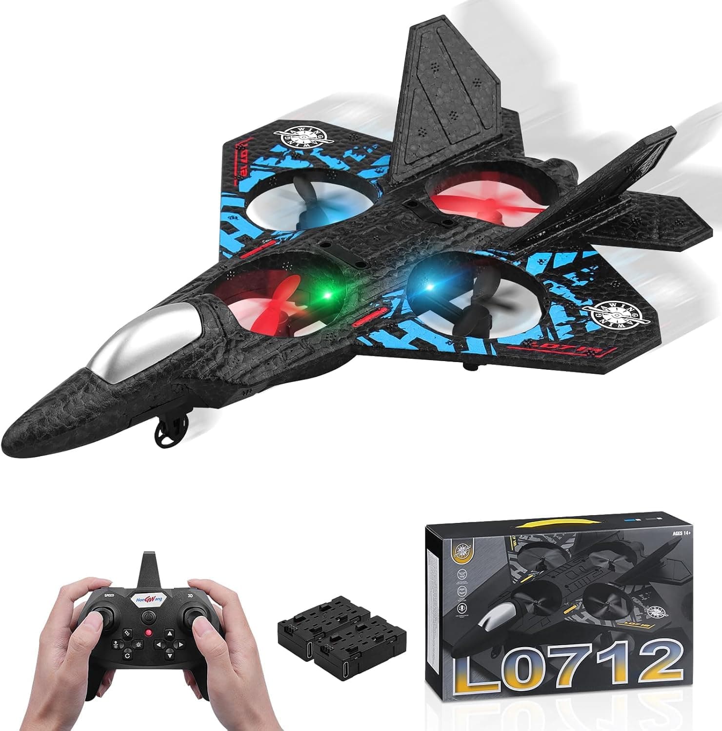 RC Plane 2.4GHz Remote Control Quadcopter L0712 – Auto Hover, 3D Flip & LED Lights, USB Rechargeable RTF for Beginners, Kids & Adults, Durable EPP Foam Design