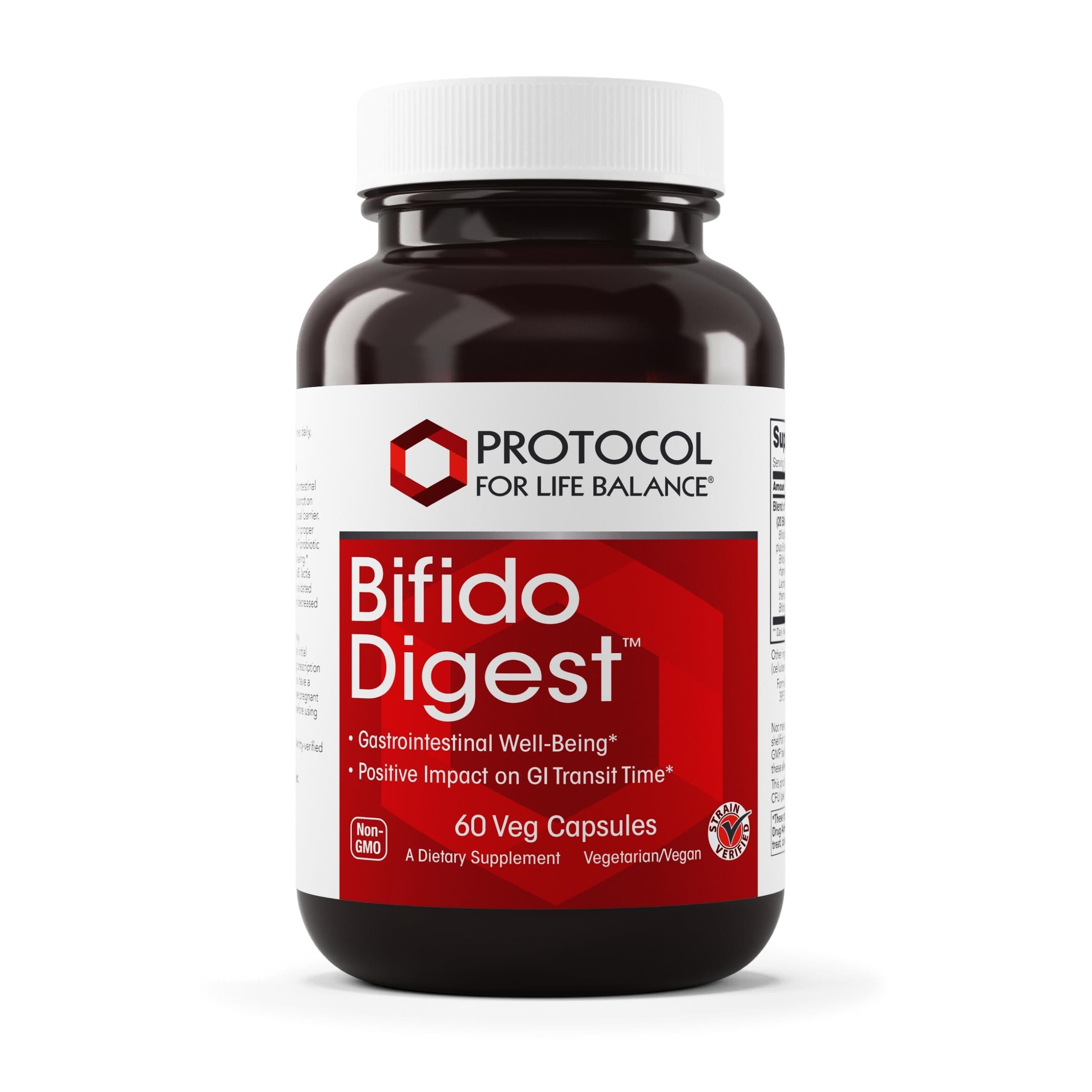 Bifido Digest - 20 Billion CFU per Serving - GI Support - Dairy Free, Egg Free & Non-GMO - 60 Veg Capsules