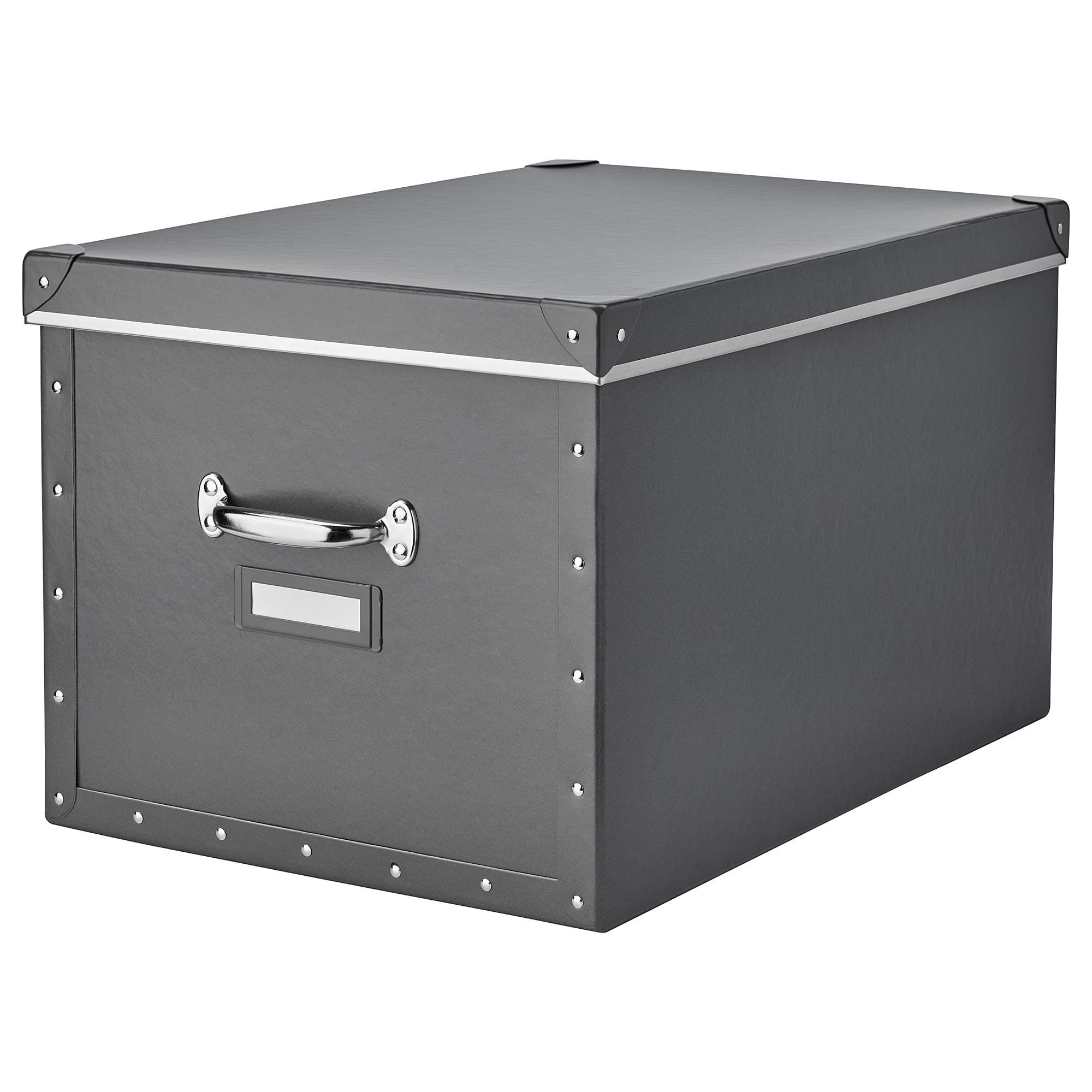 Storage Box with Lid Dark Grey, Assembled Size Length Excluding Handle: 50 cm Length: 56 cm Width: 35 cm Height: 30 cm