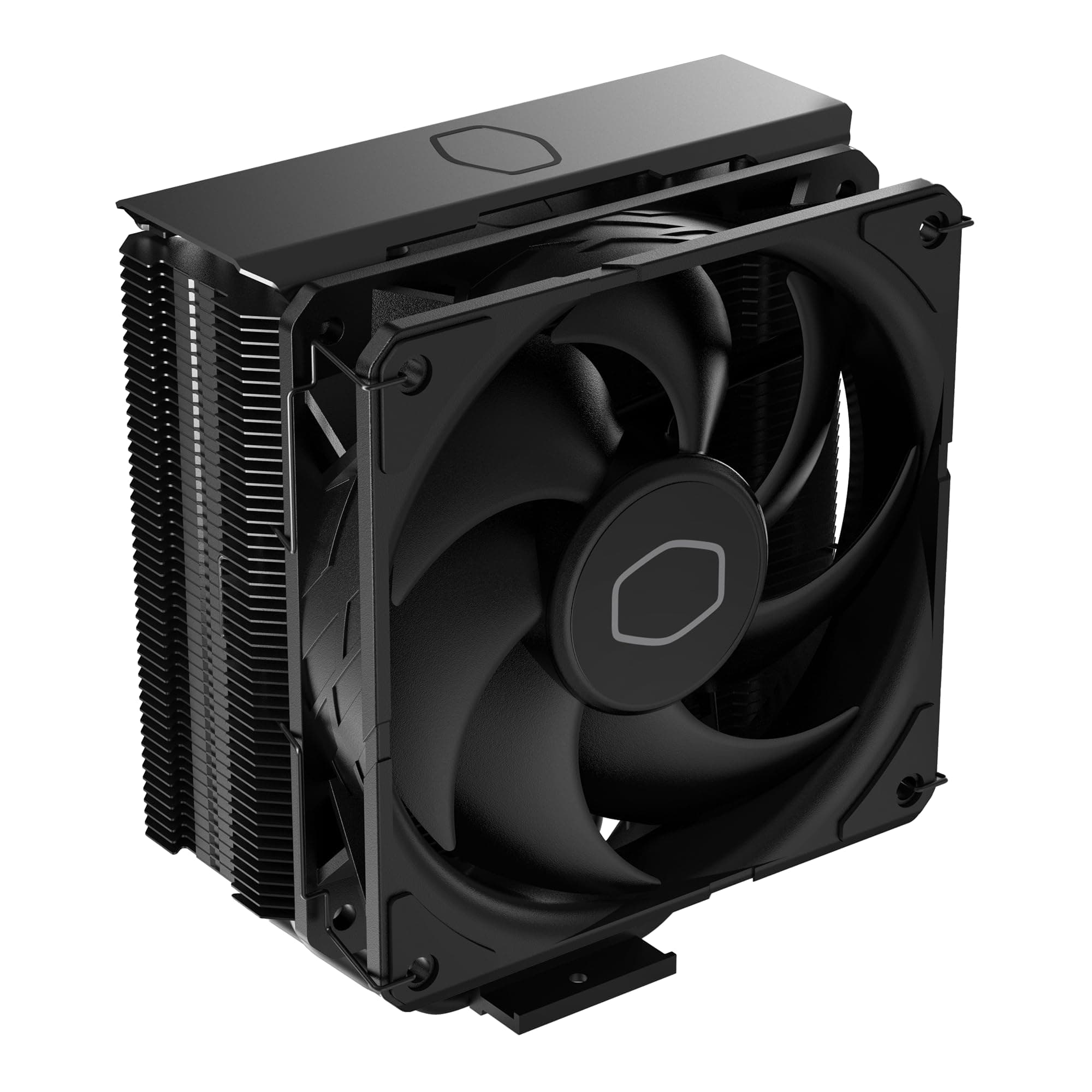 Cooler Master Hyper 212 Black Edition CPU Air Cooler Silencio FP120 Fan, Anodized Gunmetal Black, Brushed Nickel Fins, 4 Copper Direct Contact Heat Pipes for AMD Ryzen/Intel LGA1151
