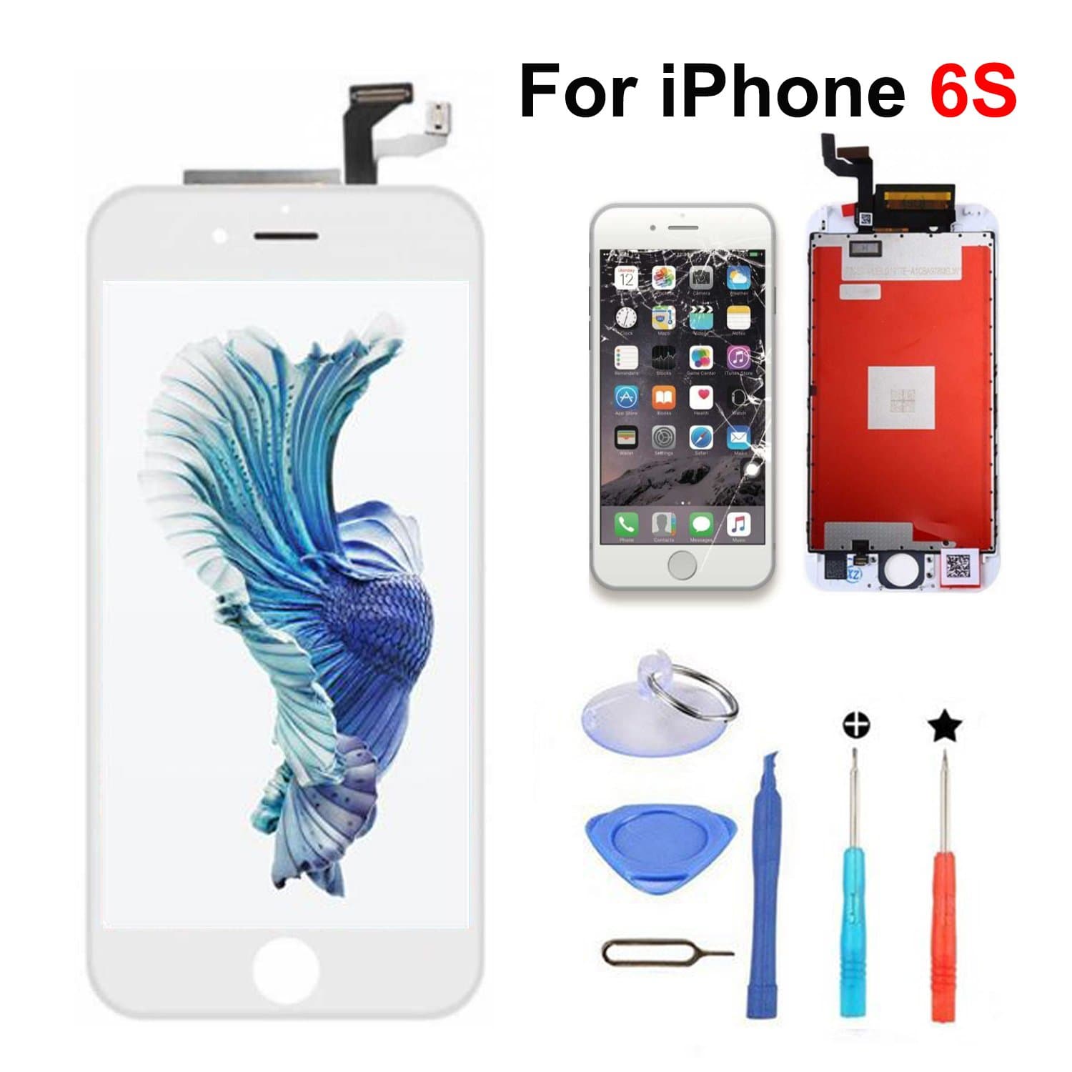 LCD Touch Screen Replacement for iPhone 6S with Digitizer Assembly+Tools (White)