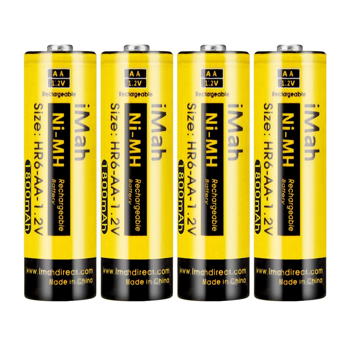 4-Pack iMah HR6 1.2V 1800mAh AA Rechargeable Batteries