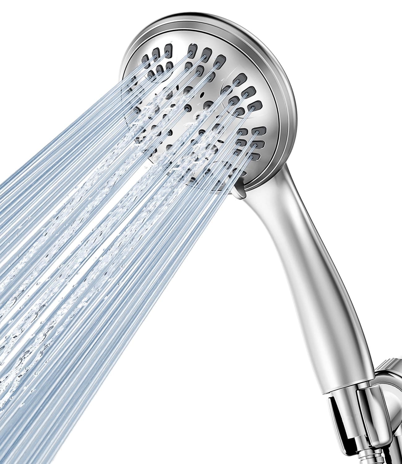 High Pressure 6 Functions Shower Head with Handheld Eco-Performance Handheld Shower Head Removable Shower Head with 60-Inch Metal Hose Adjustable Shower Bracket Tool-less 1-Min Installation