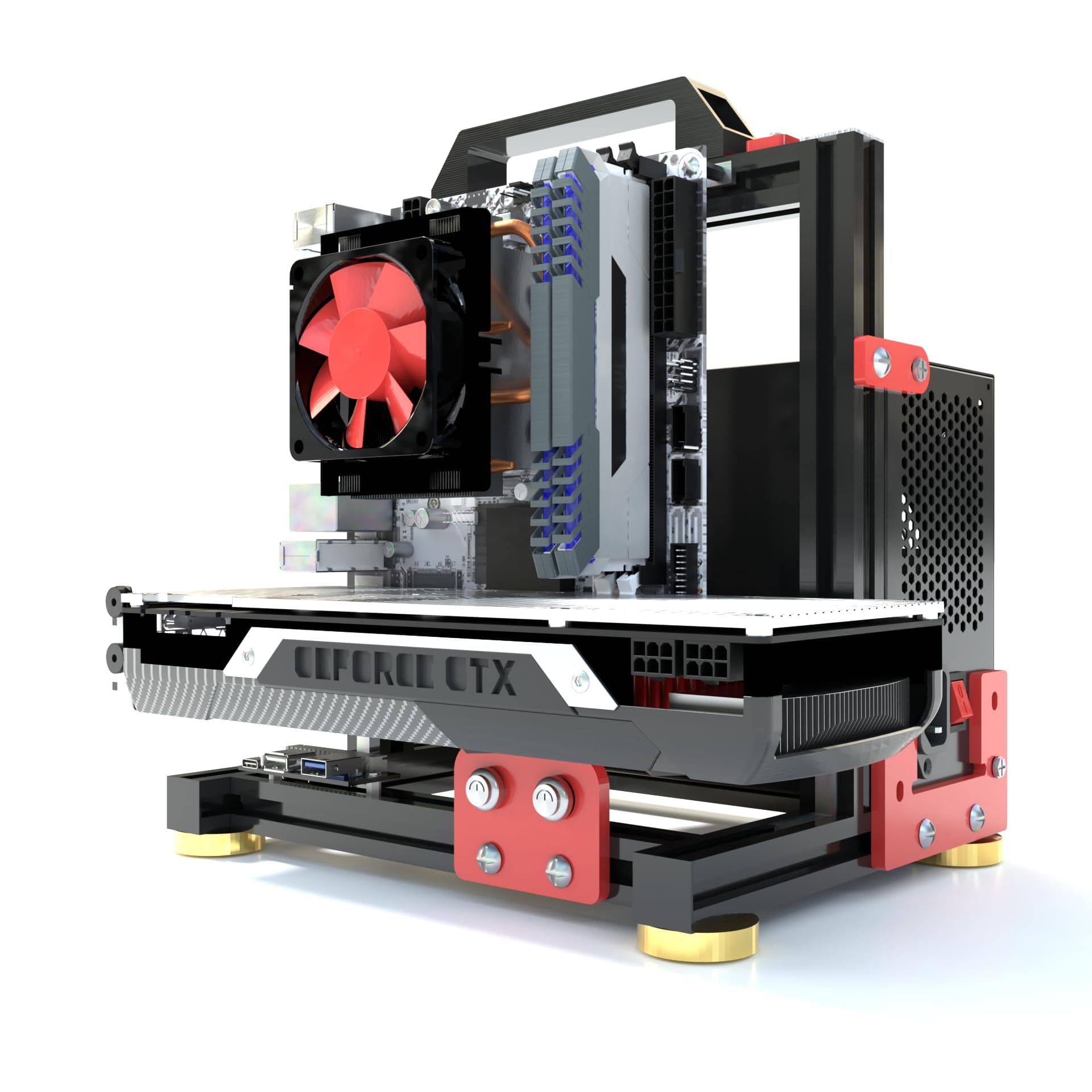 DIY Aluminium Pc Open Case Computer Chassis Test Bench Support Water Cooling Support Server Chassis Support Itx Matx ATX Eatx (1.ITX)