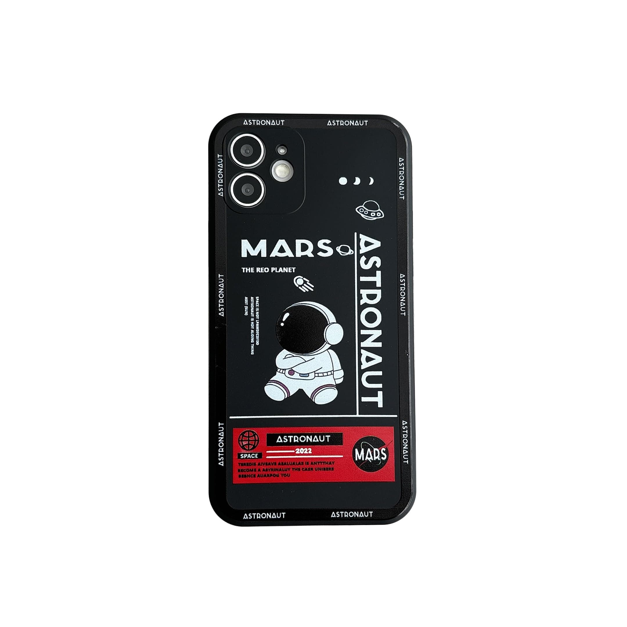 Yonds Queen Compatible with iPhone 11 Cute Case, Cool Cartoon Astronaut Space Mars Rocket Design Stylish Bumper Soft TPU Rubber Protective Anti-Slip Shockproof Fashion Case(iPhone 11, Black)