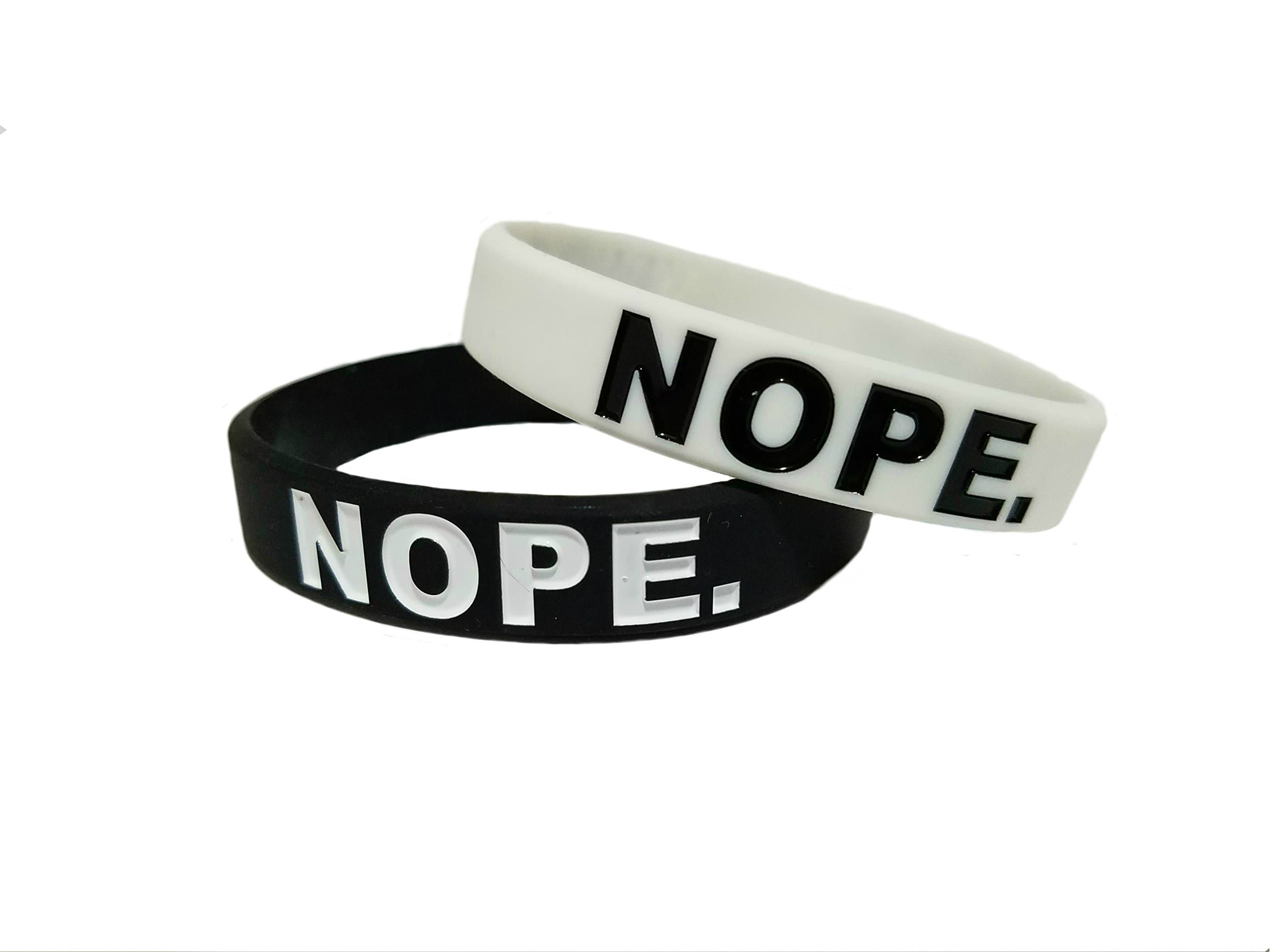 Statement Premium Quality Nope Silicone Wristbands - 2 Pack. Each Order says Nope to Hunger and donates to The Feeding America Charity!