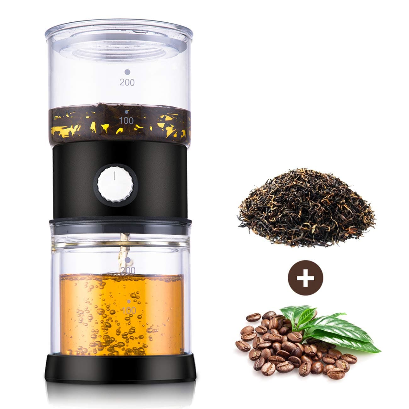 SULIVES-Multi-Function Tea Maker 200ml Glass Teapot with Removable Infuser Blooming and Loose Leaf Tea Kettle Set