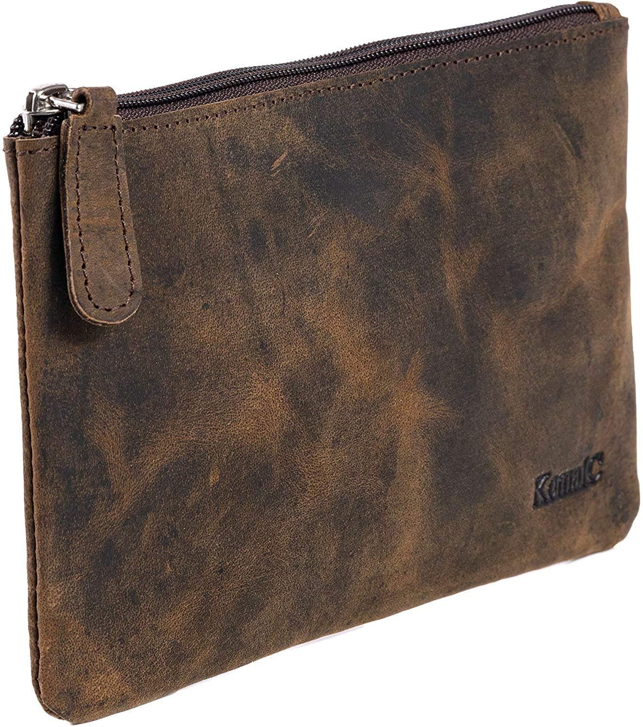 Leather Pencil pouch pen case zippered pencil