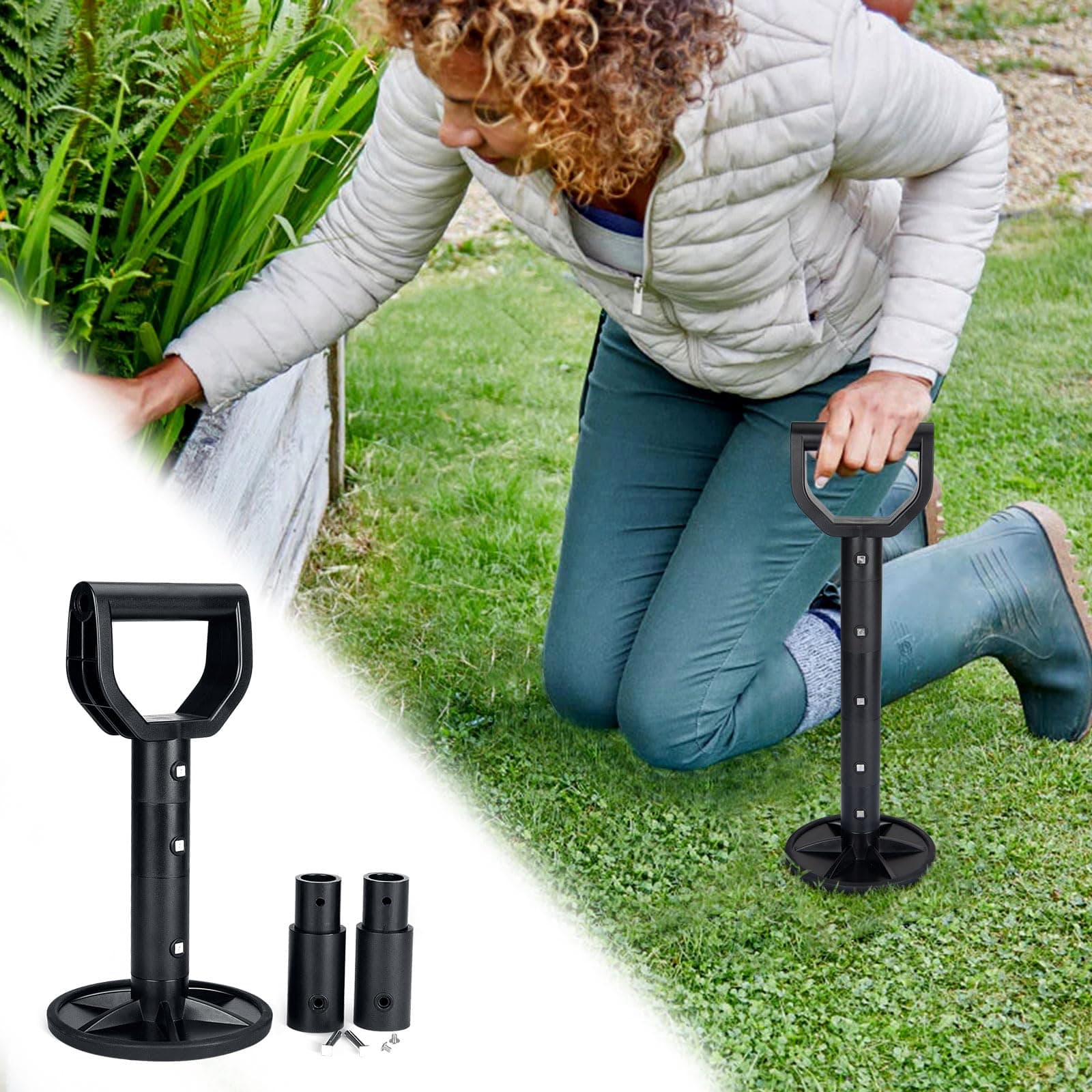 7" - 17" Adjustable Mobility Aids Tool for Standing Up, Stand Assist Devices Lift Assist for Elderly Disabled and People with Knees Issue - Helps Seniors Get Up from Floor/Ground, Black