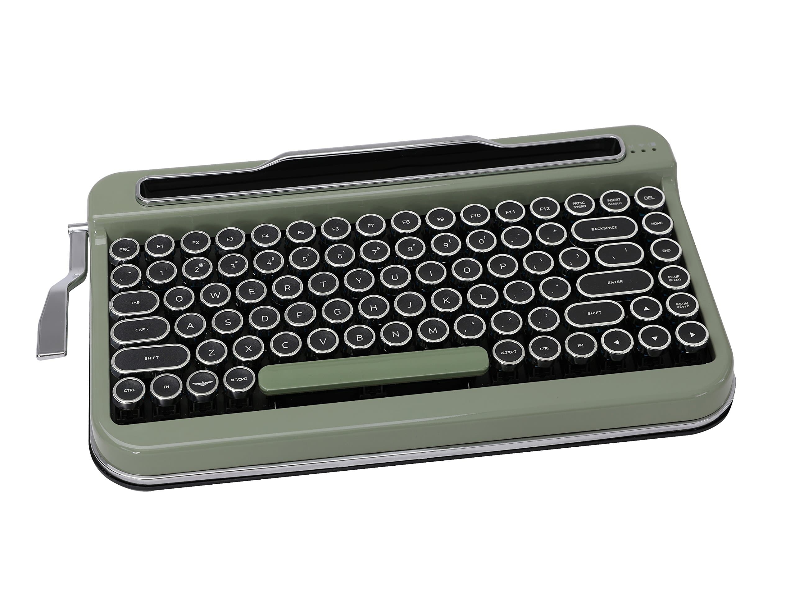 Penna Bluetooth Keyboard with Black Chrome Keycap(US Language) (Switch-Cherry Mx Blue, Olive Green)