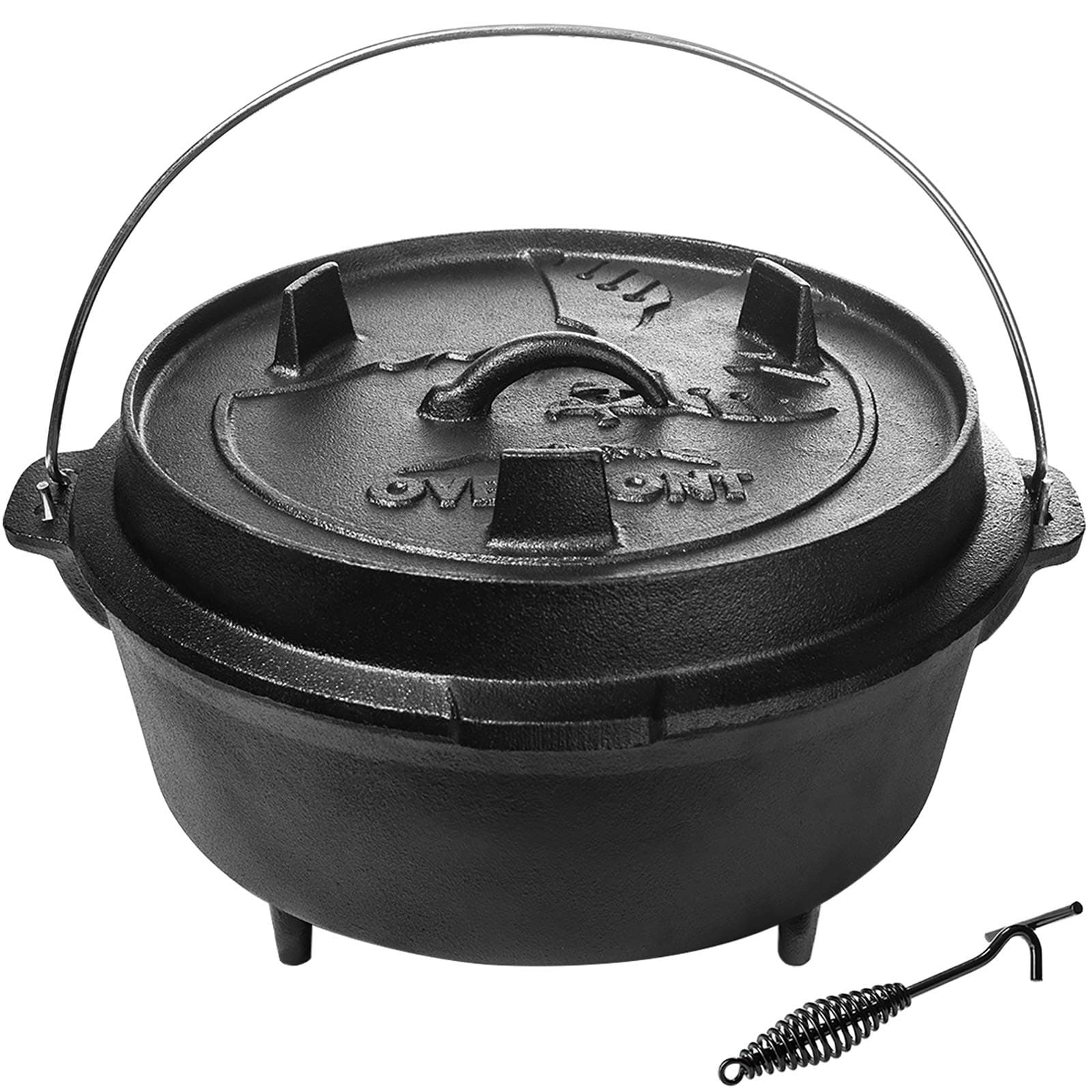 9 Quart All-Round Dutch Ovenâ‚¬Dual Function : Lid Griddleâ‚¬â€˜â‚¬with Lid Lifterâ‚¬â€˜â‚¬Pre Seasonedâ‚¬â€˜ Cast Iron Dutch Oven for Camping Cooking BBQ Baking