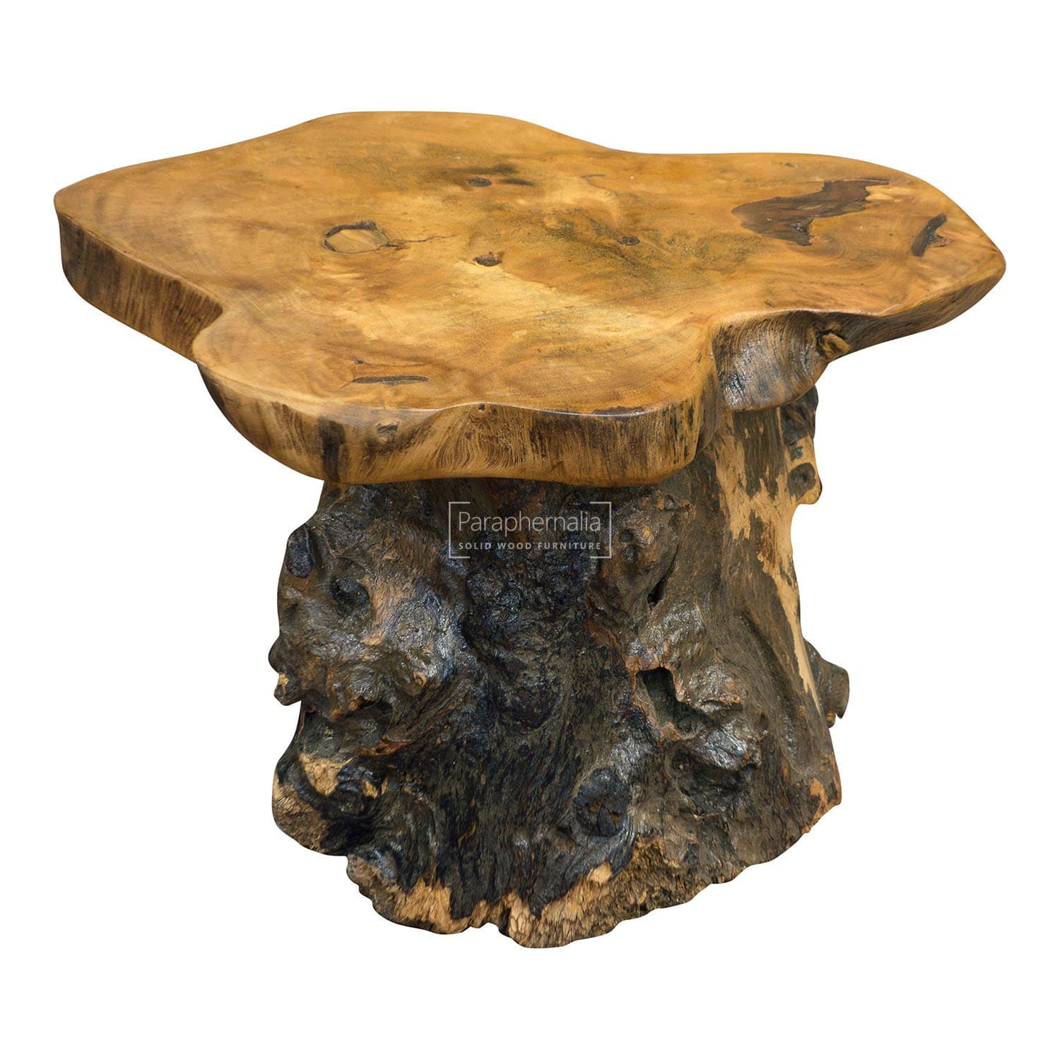 Solid coffee root mini side table/plant stand - 30cm (Part of our solid coffee root wood range)