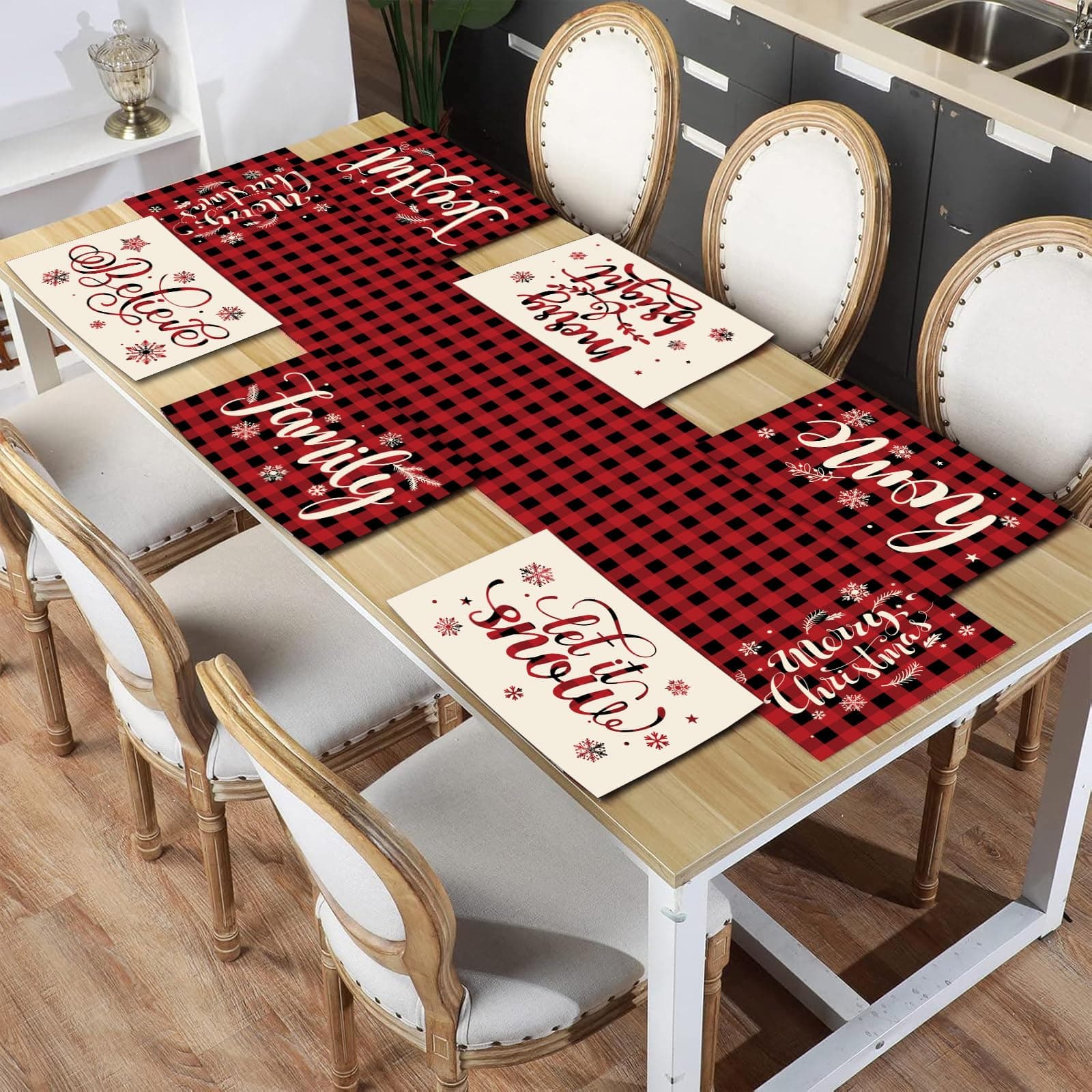 Christmas Table Runner and Placemats Set
