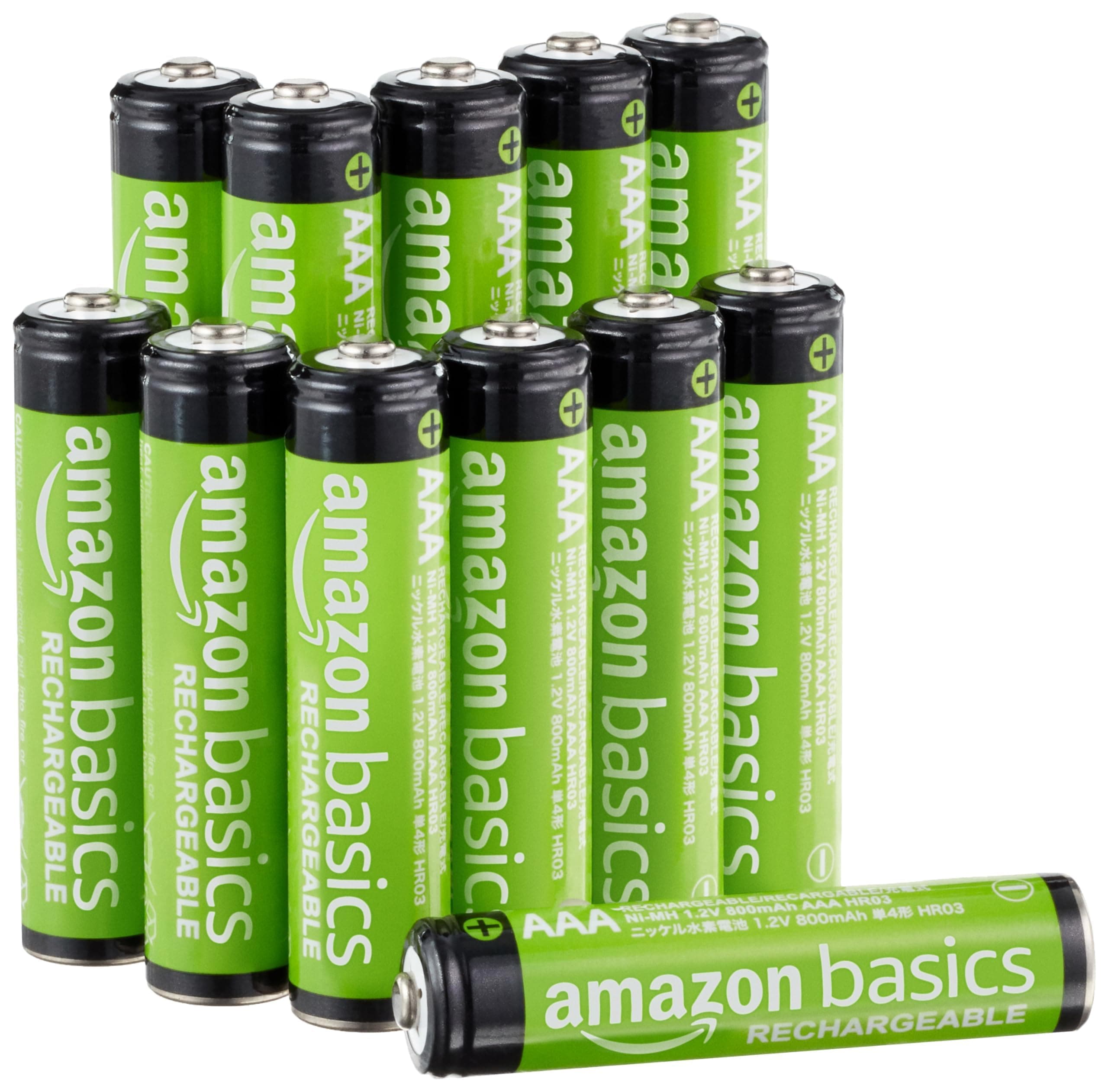 Amazon Basics AAA Rechargeable Batteries (12-Pack) - Packaging May Vary