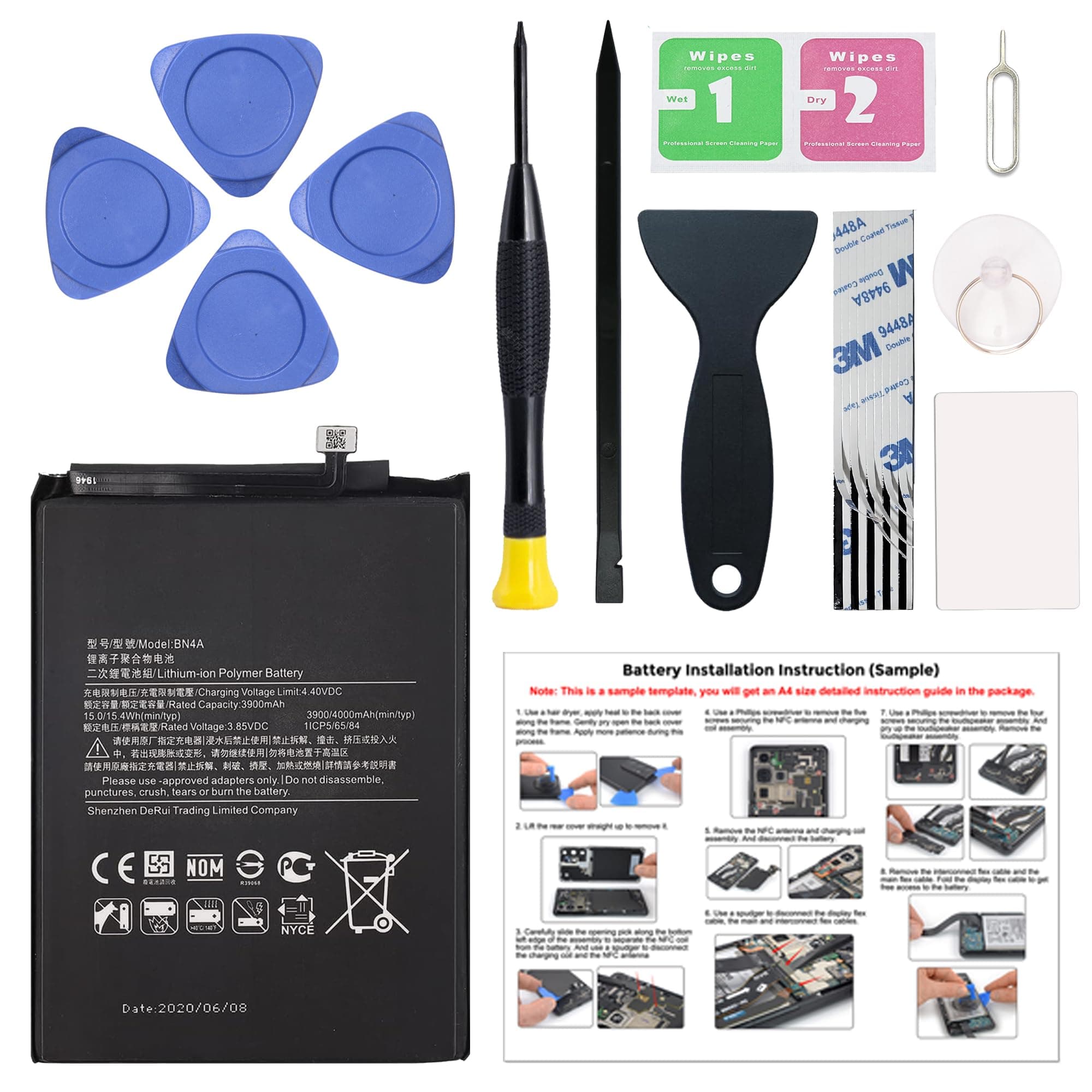 New Upgraded Battery for Redmi Note 7 / Redmi Note 7 Pro, BN4A Replacement Battery Compatible with Redmi Note 7 / Redmi Note 7 Pro, with Repair Tools & Instruction