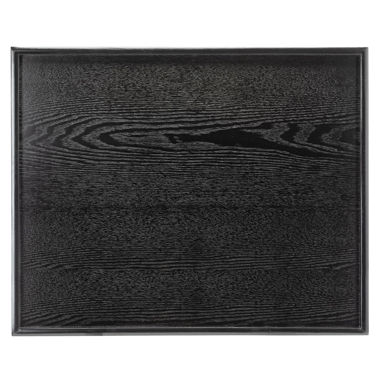 24 x 20 Inches Extra Large Solid Wood Serving Tray for Tea Coffee Table Snack Food Meals Serving Plate Kitchen Party Bar Breakfast Server with Raised Edges Black Wooden Decorative Ottoman Tray