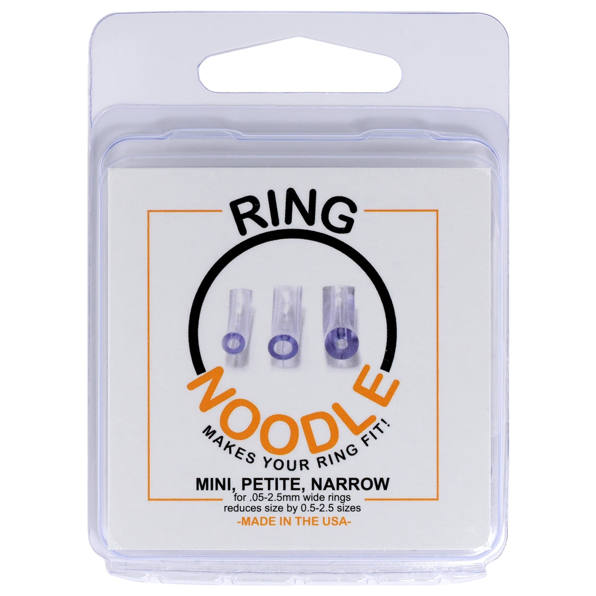 RING NOODLE Ring Guard/Ring Size Adjuster 3 Pack for Thin Rings (Mini/Petite/Narrow) Fits rings 0.5mm to 2.5mm wide - by Ring Size Reducers