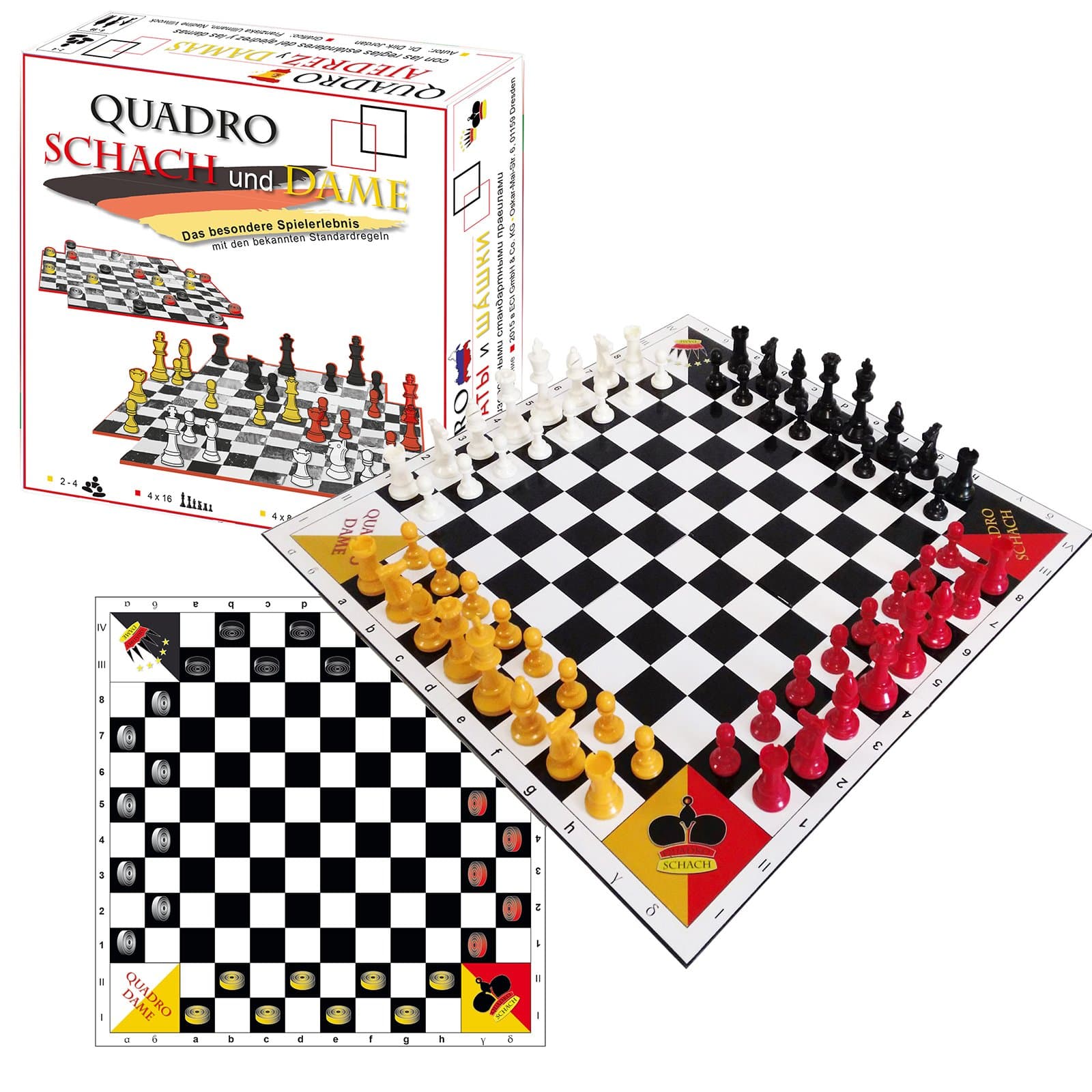Quadro Chess and Draughts - 4 Player