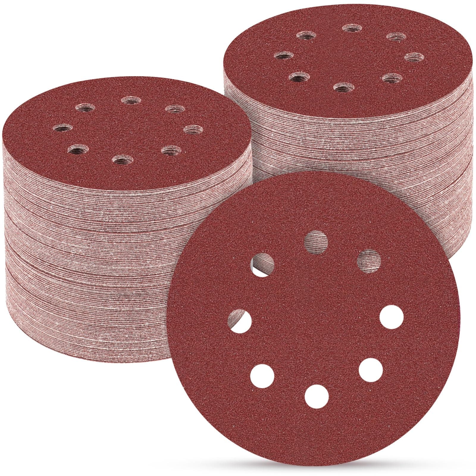 165pcs 5" Sanding Discs, Round Hook and Loop Sandpaper for Random Orbital Sanders 40 60 80 120 150 240 320 400 600 Grit
