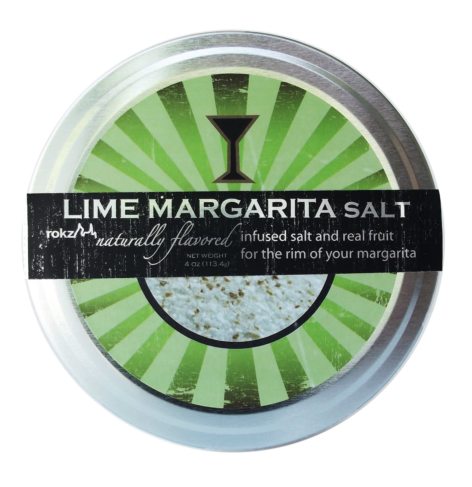 rokz Lime Margarita Salt Rimmerz Natural Margarita Salt for Cocktails & Mocktails 4 oz Premium Lime Cocktail Rim Salt