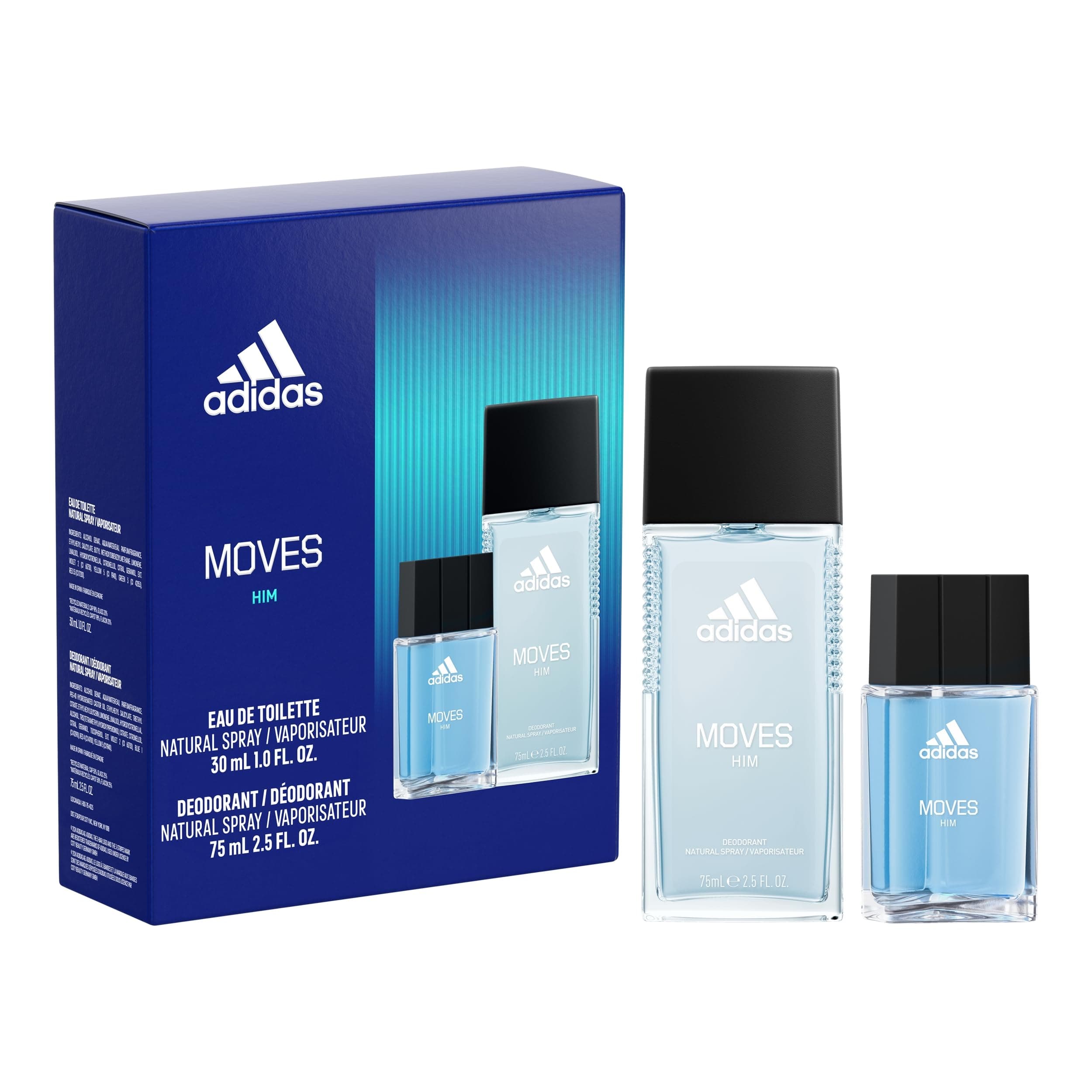 Moves for Him Gift Set 2 Piece Gift Set, Notes of Green Apple, Cedarwood, Musk, Men's Fragrance, Long Lasting, Sporty Fragrance, Travel Size