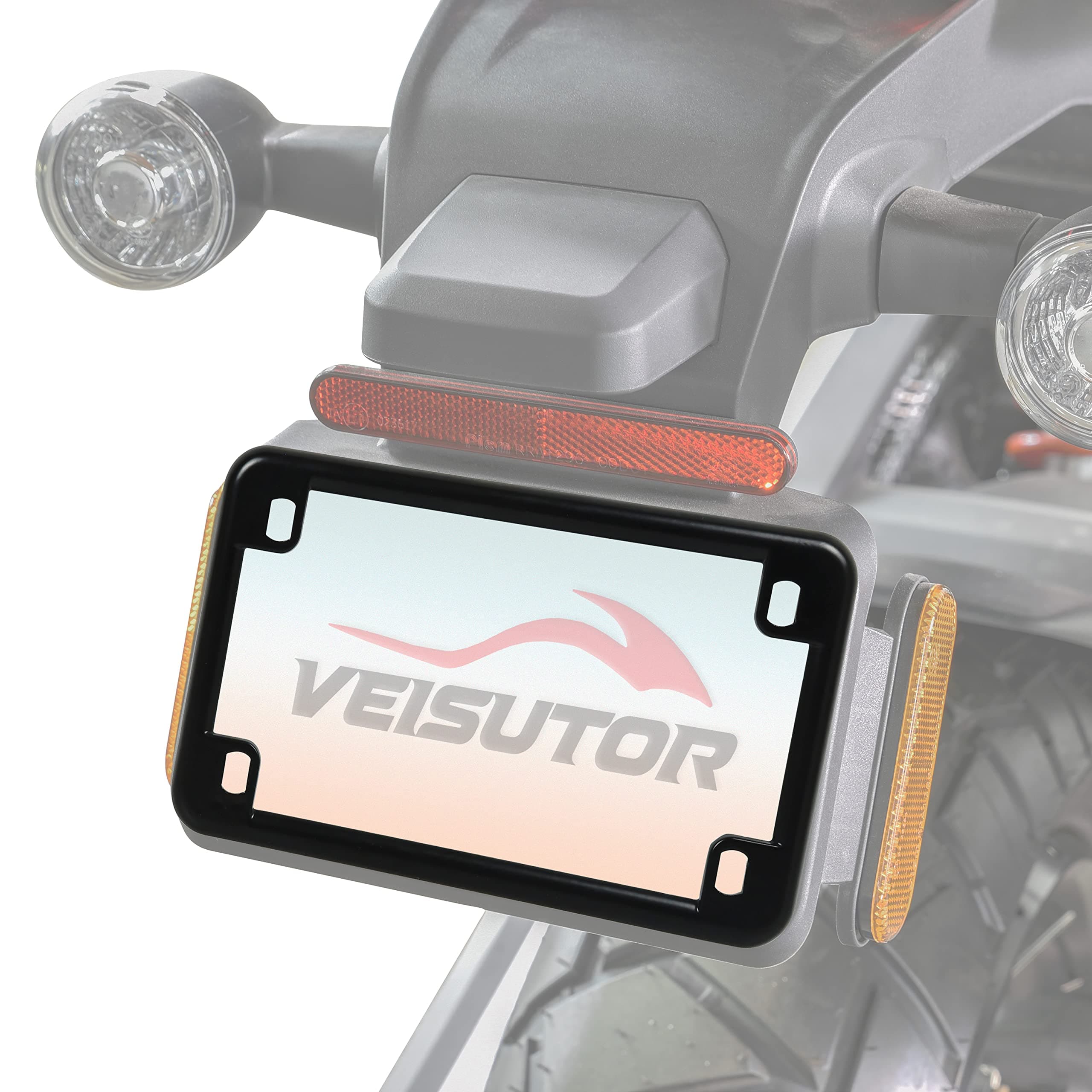 License Plate Frames for Universal Motorcycle, Matte Rust Proof Black Aluminum License Plate Bracket License Plate Holder for Standard Motorcycle License Plates (7" x 4")