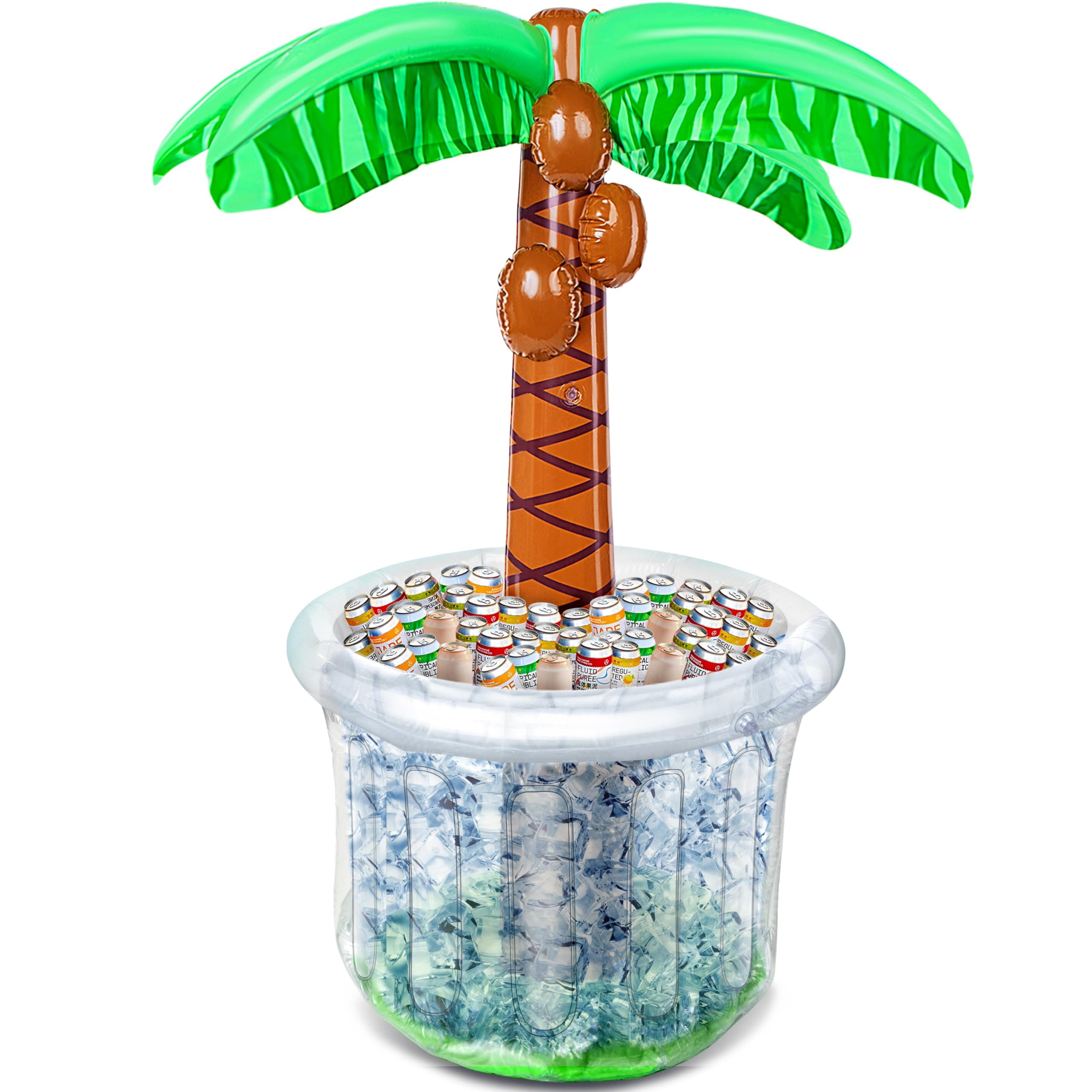 JOYIN 60" Inflatable Palm Tree Cooler, Beach Theme Decor, Pool and Beach Party Supplies