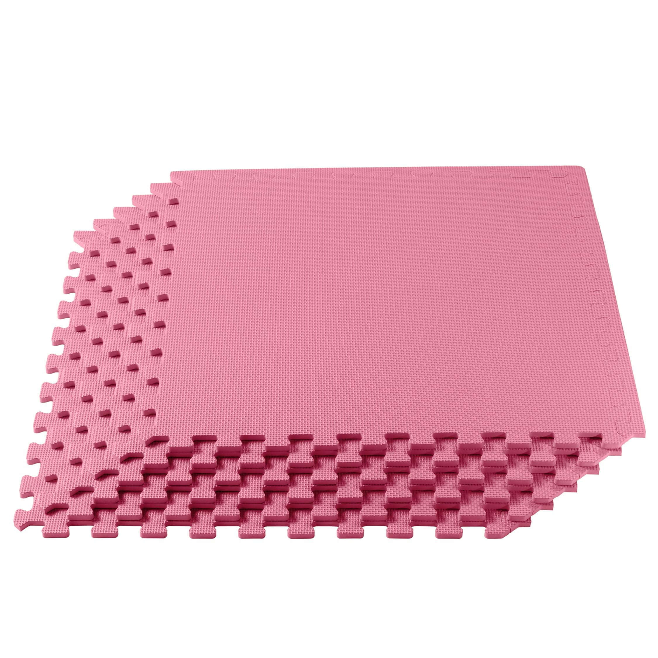 3/8" Thick Multipurpose EVA Foam Exercise Floor Mat, Interlocking Tiles, Anti-Fatigue for Home or Gym
