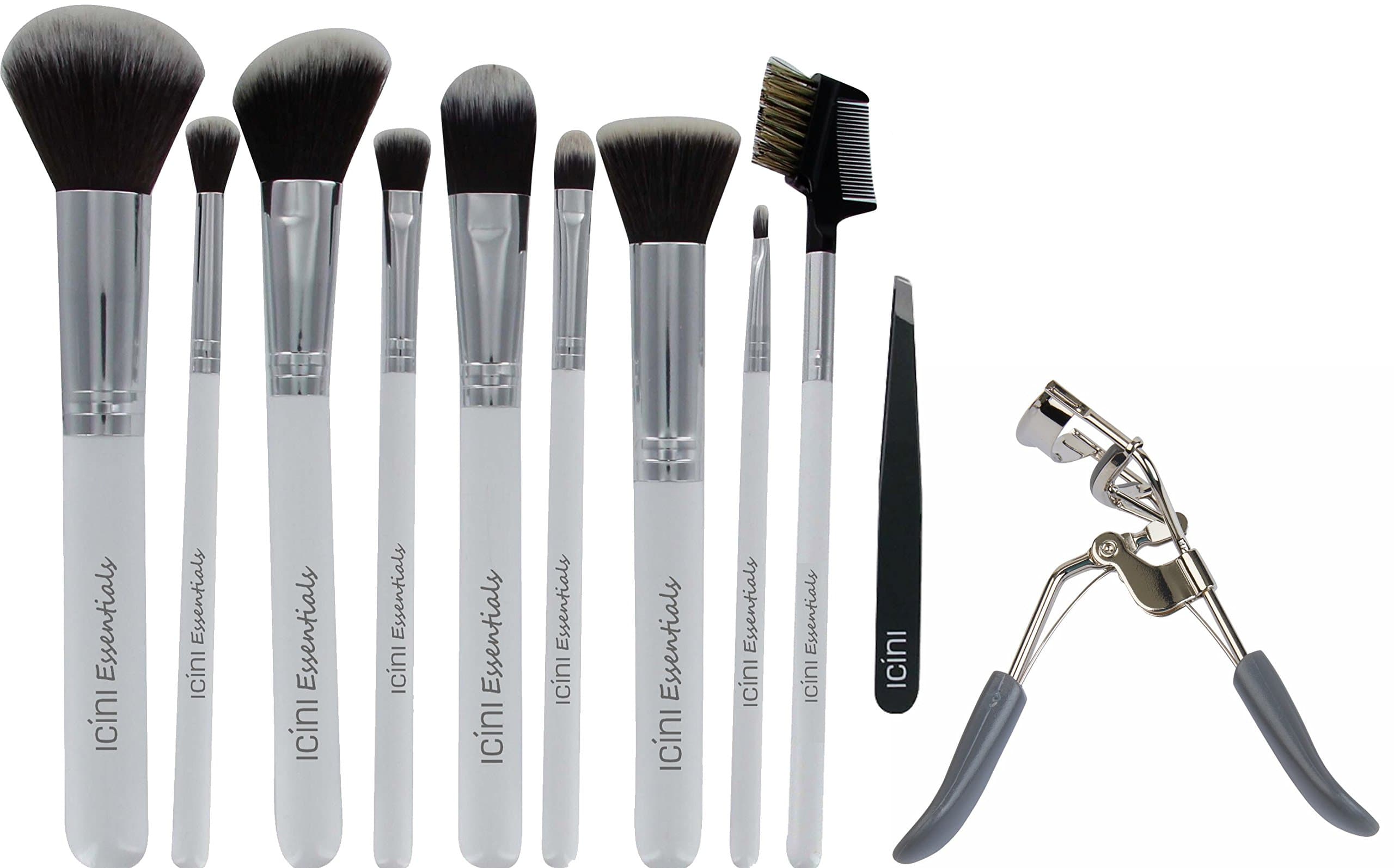 ICINI 11 Piece Makeup Brush Set (White)