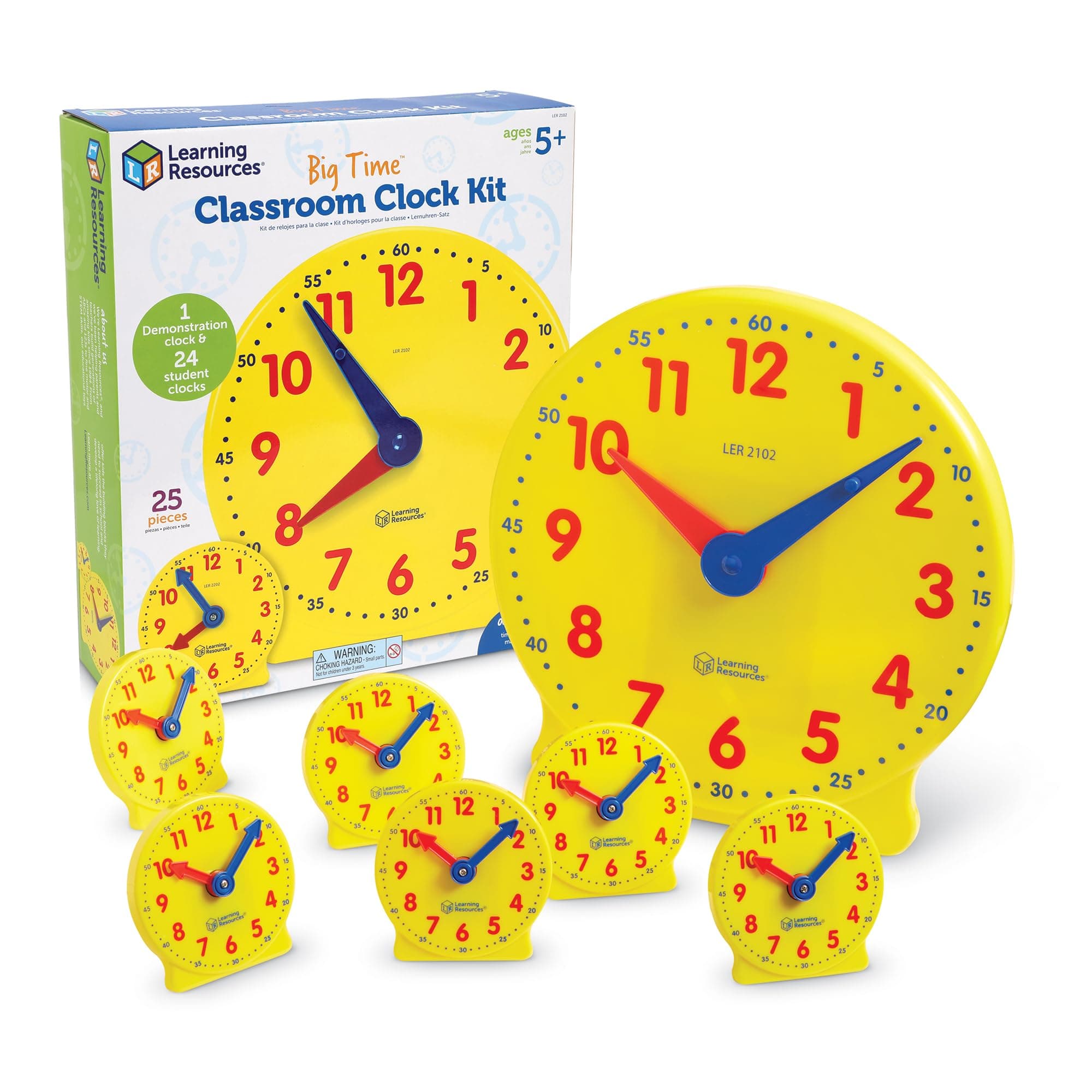 Classroom Clock Kit - Preschool Must Have, Teaching Time Activity , About Flash Time Cards, Montessori Toys, Math Manipulatives, Gifts for Boys and Girls, Toddler Activities