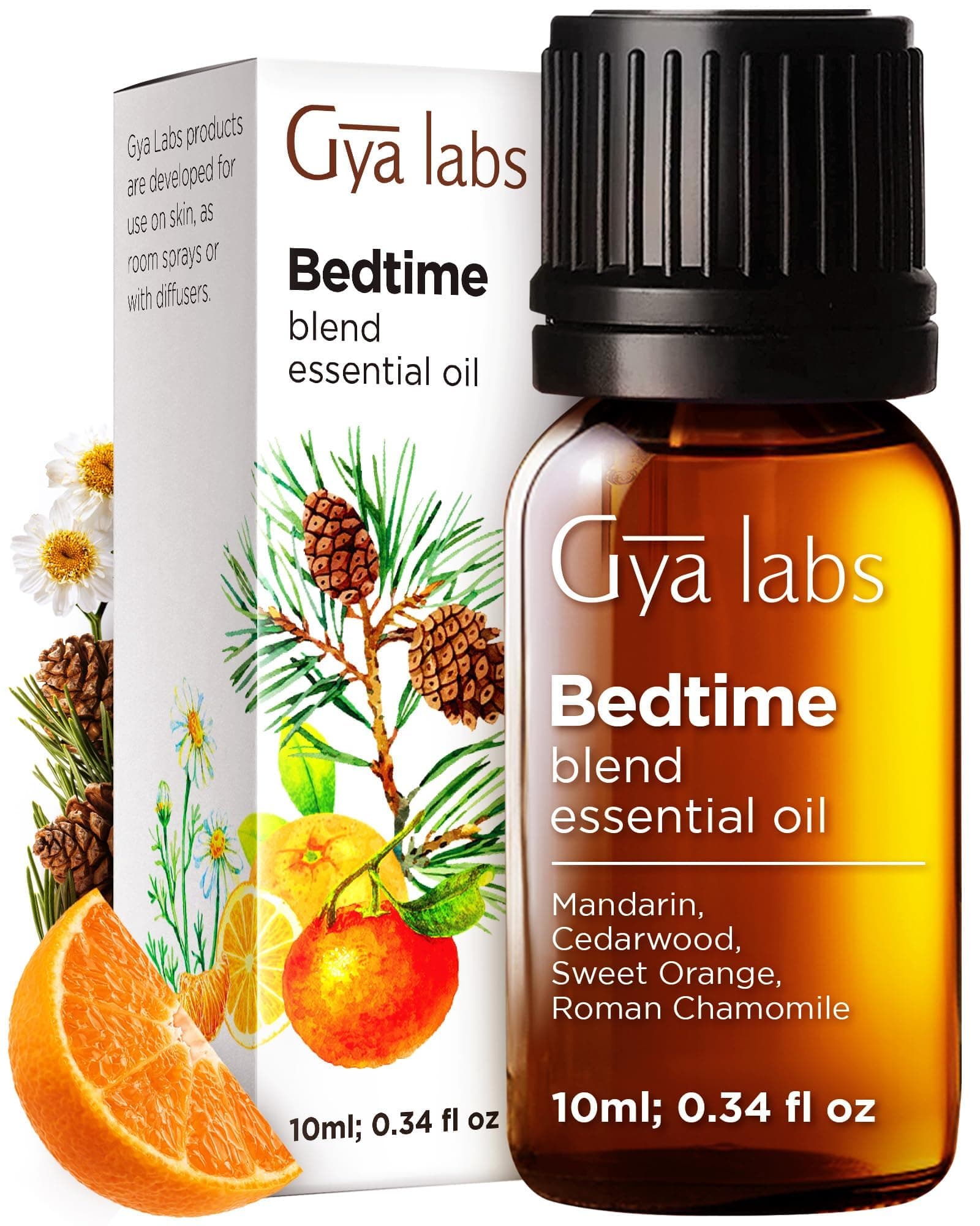 Gya Labs Bedtime Essential Oil Blend for Diffuser- 100% Pure Natural Aromatherapy Bedtime Oil for Sleep, Calming & Relaxing (10ml)