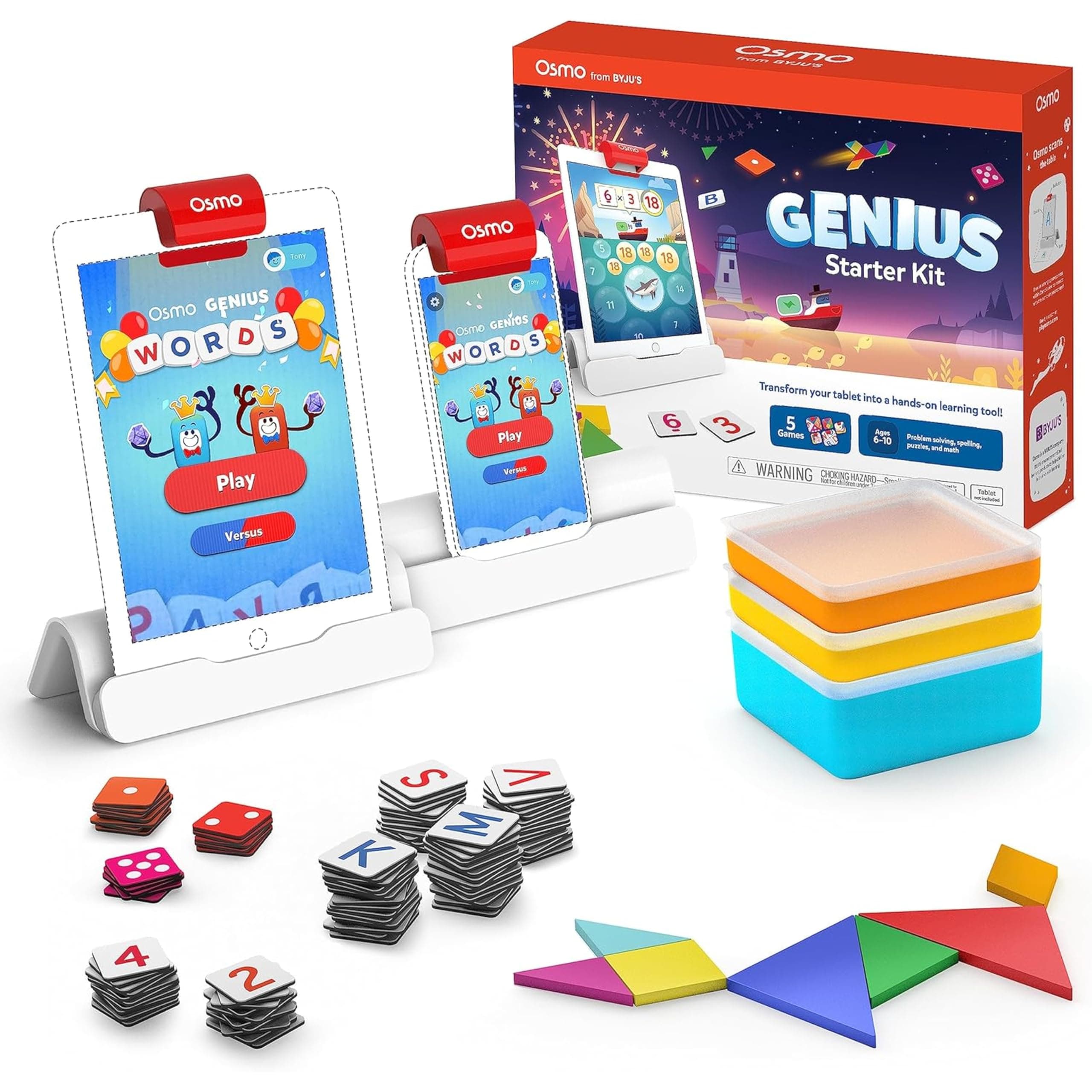 - Genius Starter Kit for iPad - Includes 5 Games (Latest Version) - Ages 6-10 - Math, Spelling & STEM - Educational Toy for Boys & Girls (Base Included)