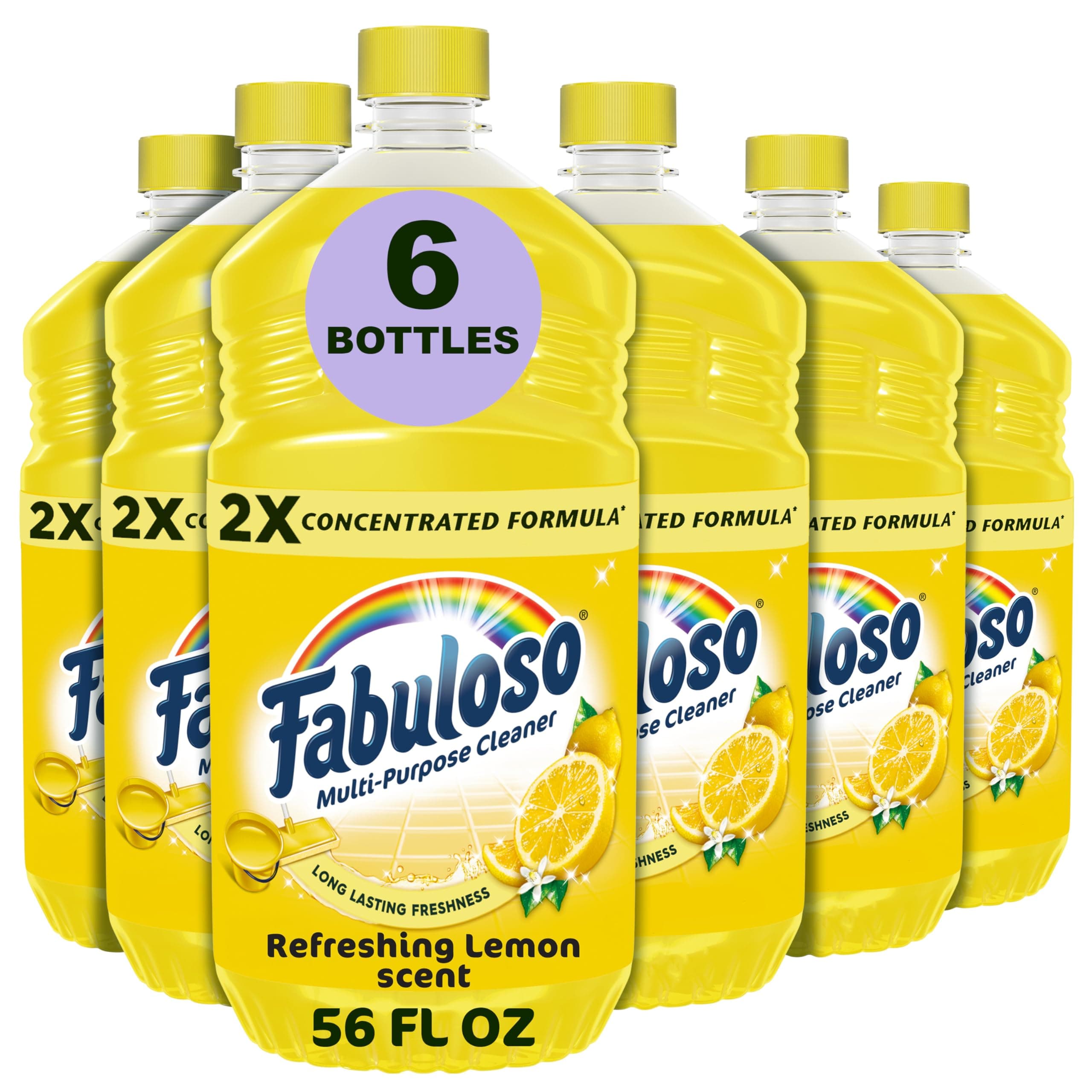 Multi-Purpose Cleaner 2X Concentrated, Refreshing Lemon- 56 fl oz(Pack of 6)