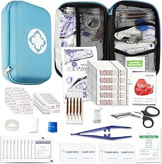Blue Travel First Aid Kit Supplies for Business Backpacking Essentials
