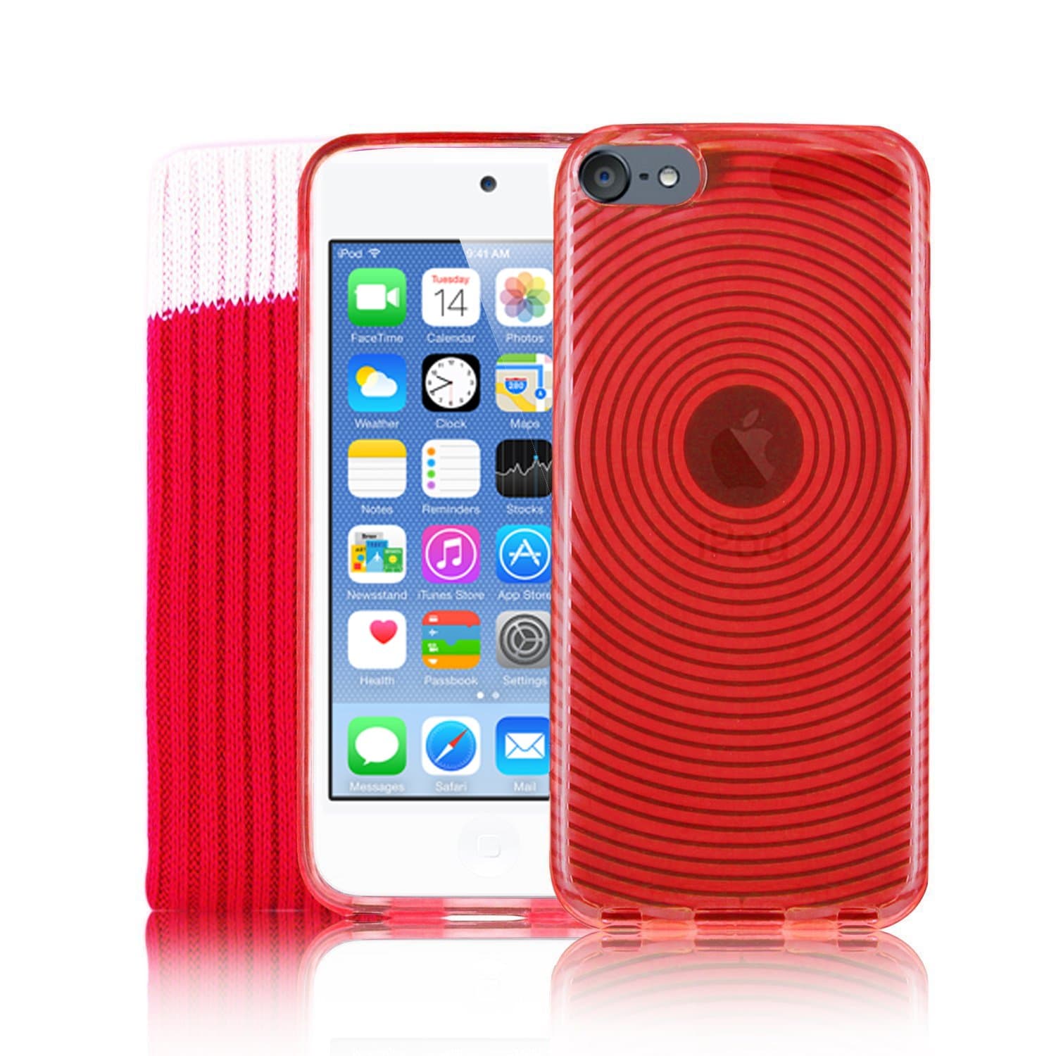 Kolay Gel Silicone Case/Screen Protector/Sock for iPod Touch 6G 6th Gen Generation - Red